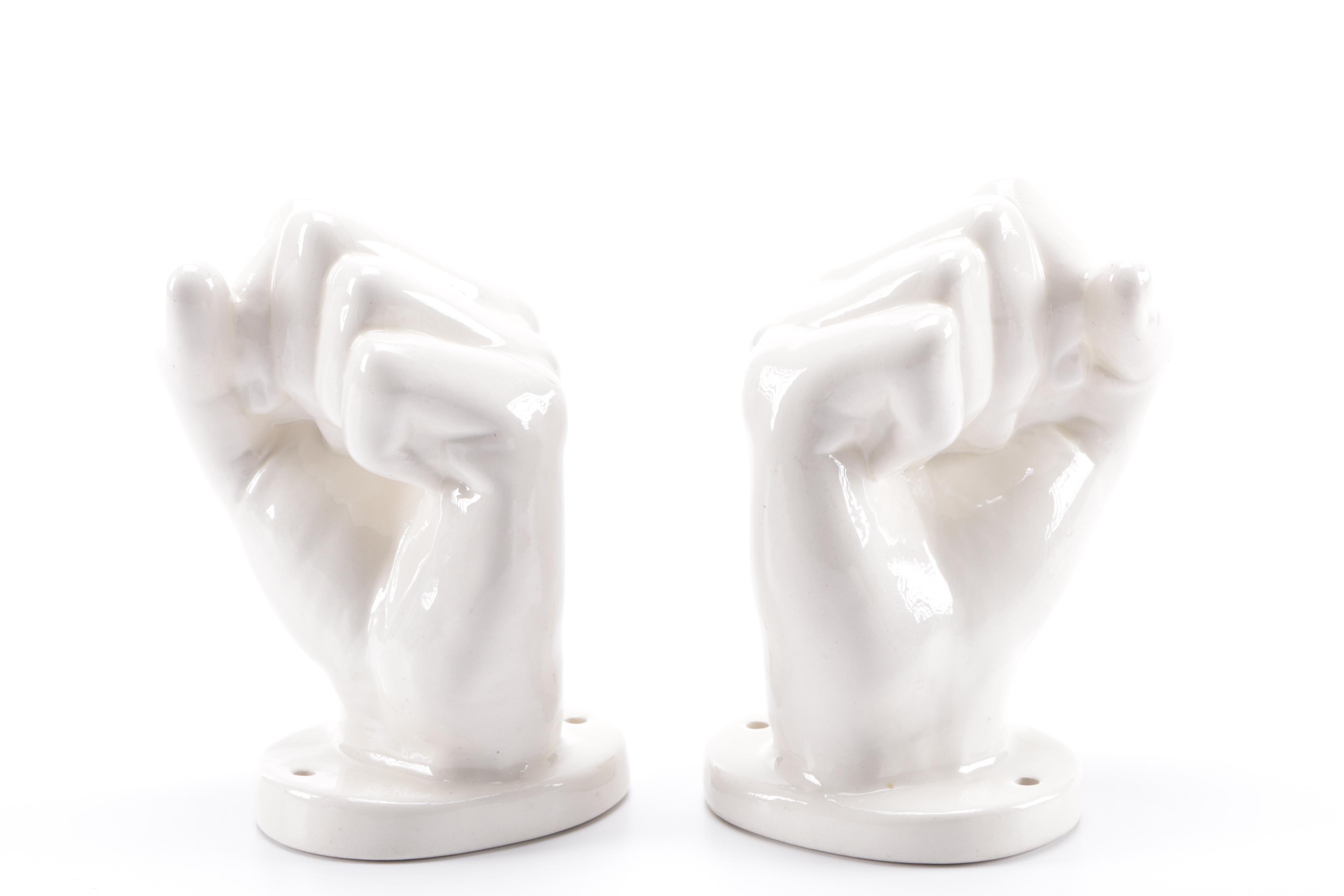 Vintage Ceramic Face and Hand Themed Wall Art