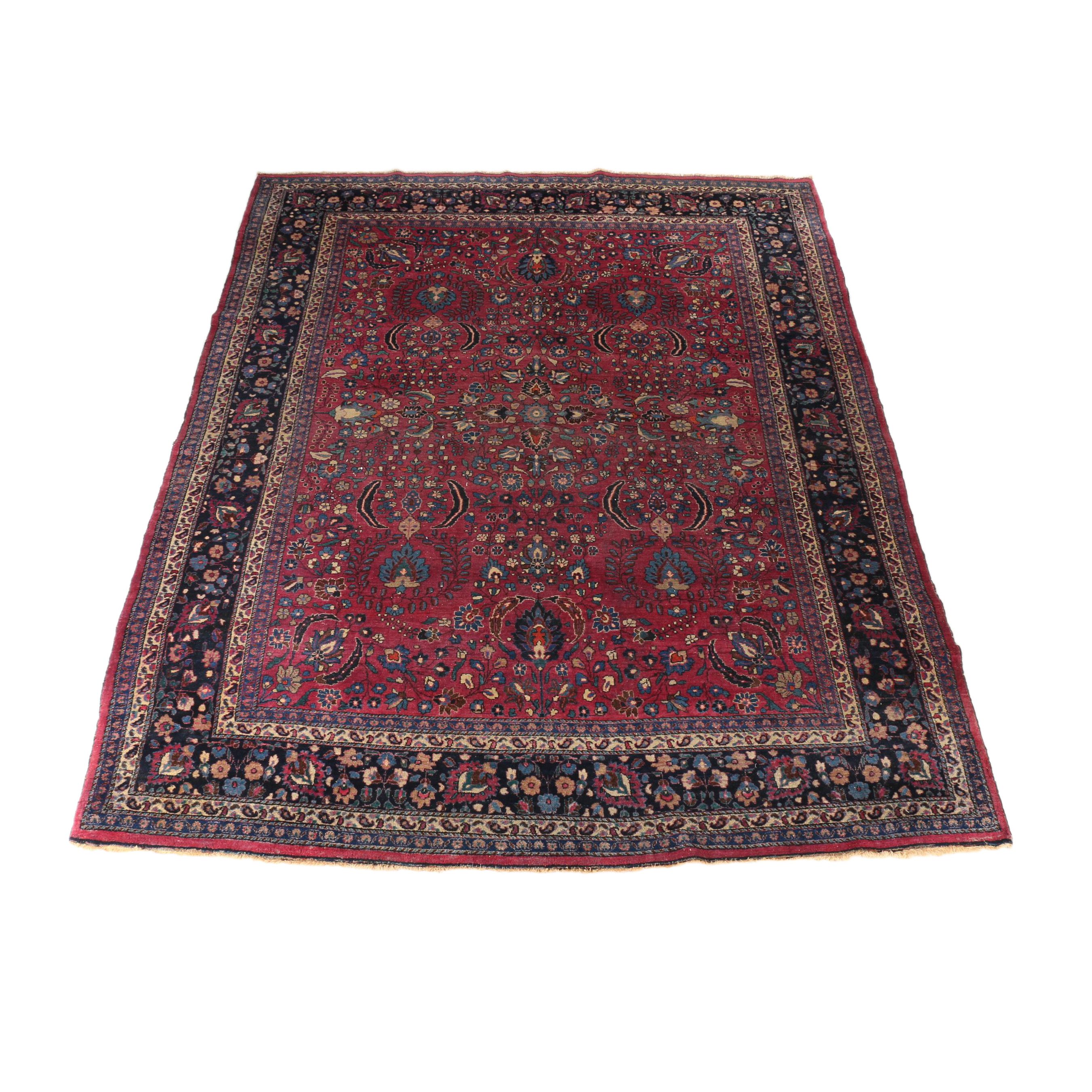 Semi-Antique Hand-Knotted Persian Arak Area Rug