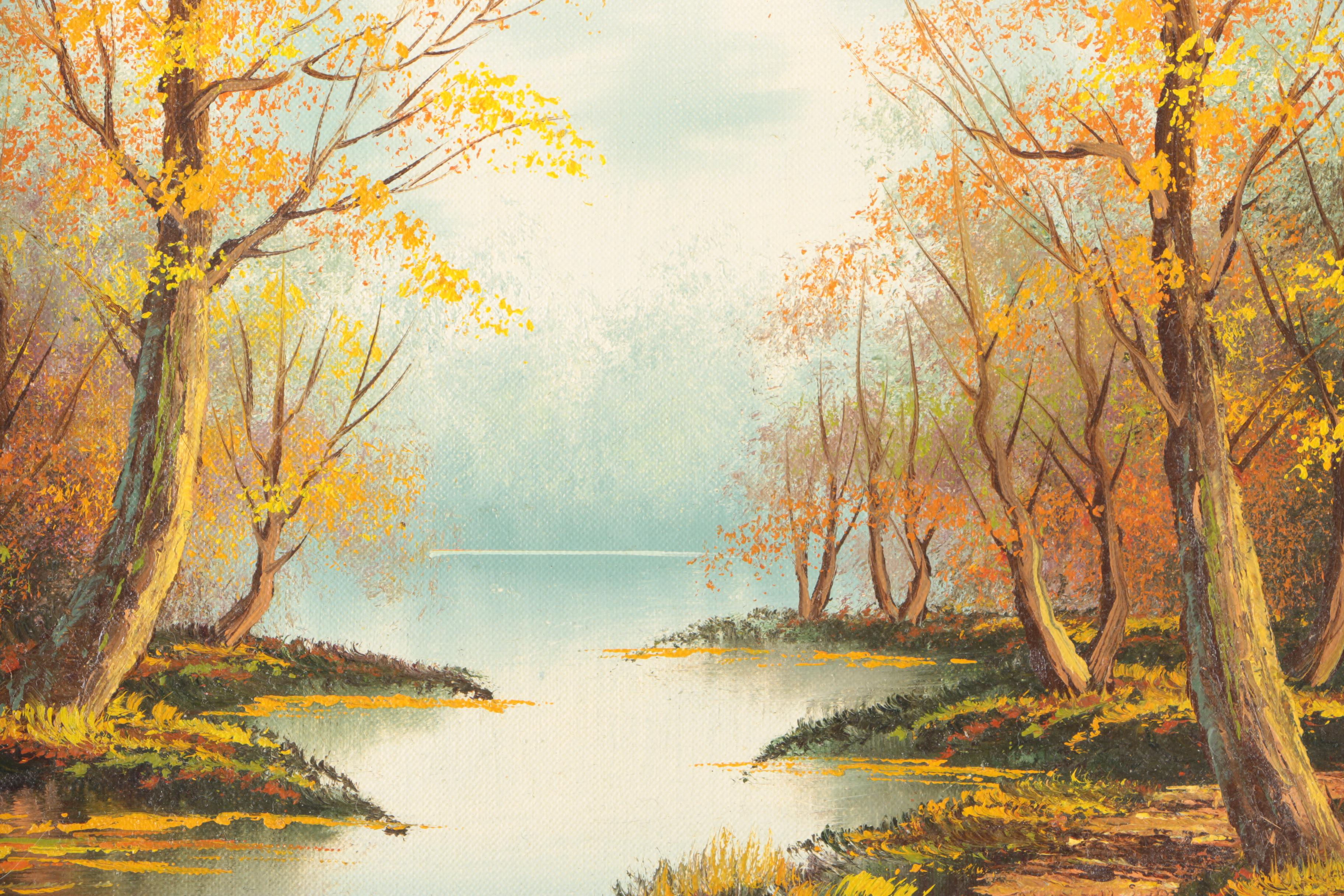 M. Parkes Oil Painting of Landscape