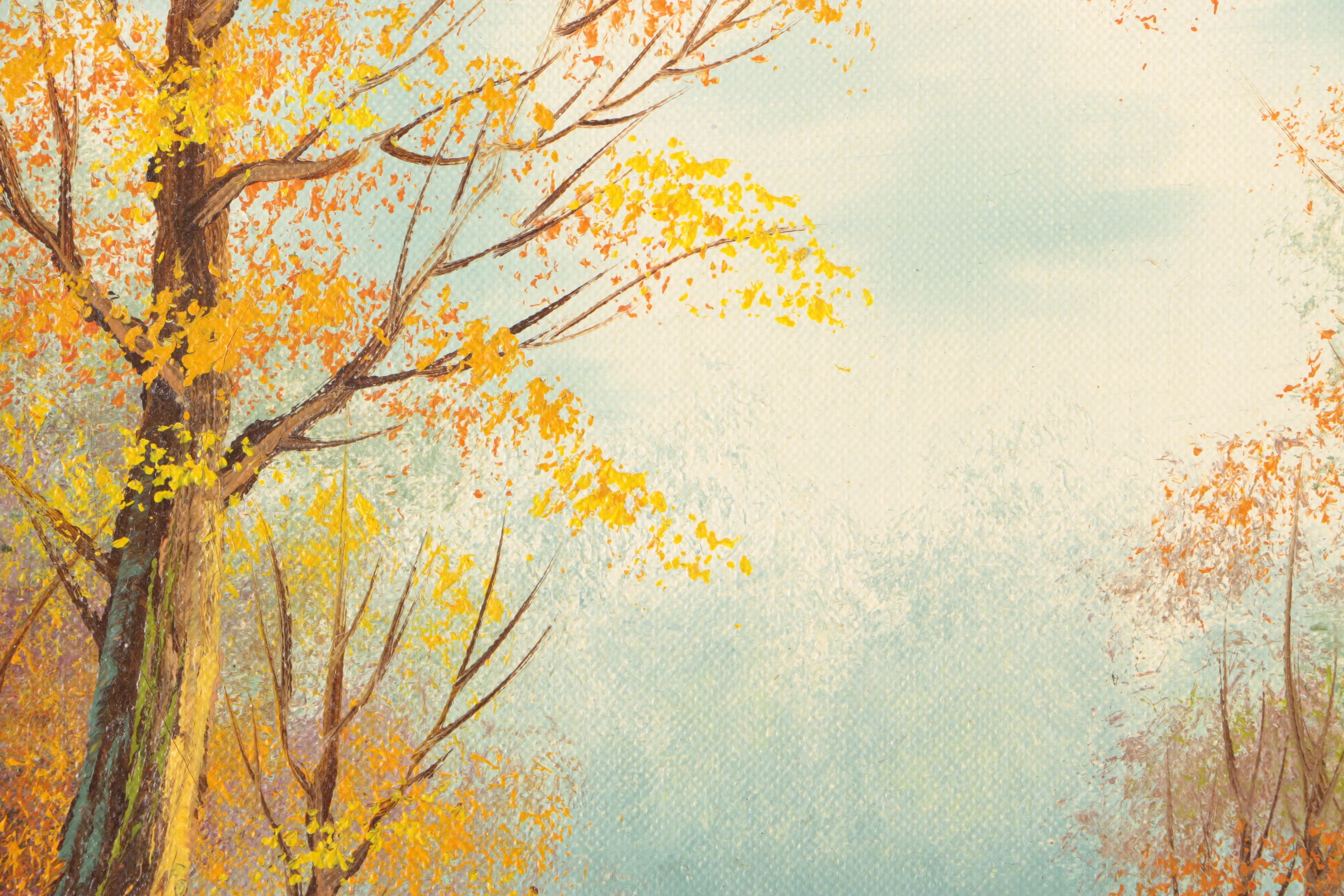 M. Parkes Oil Painting of Landscape