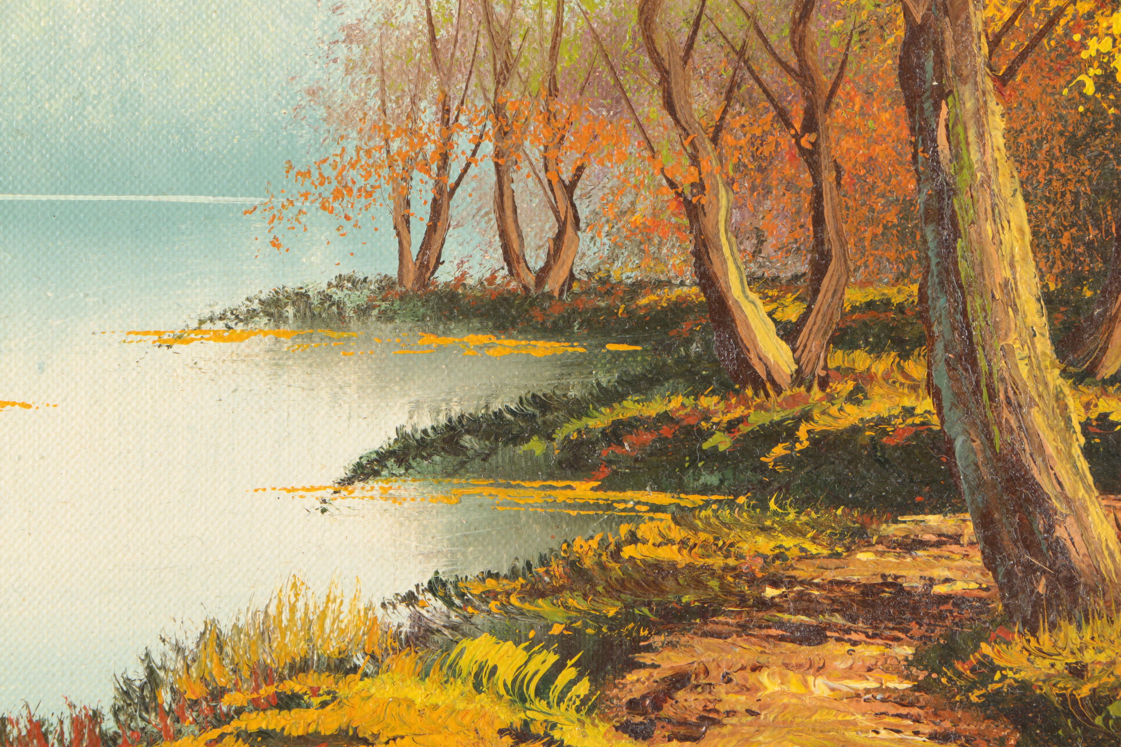 M. Parkes Oil Painting of Landscape