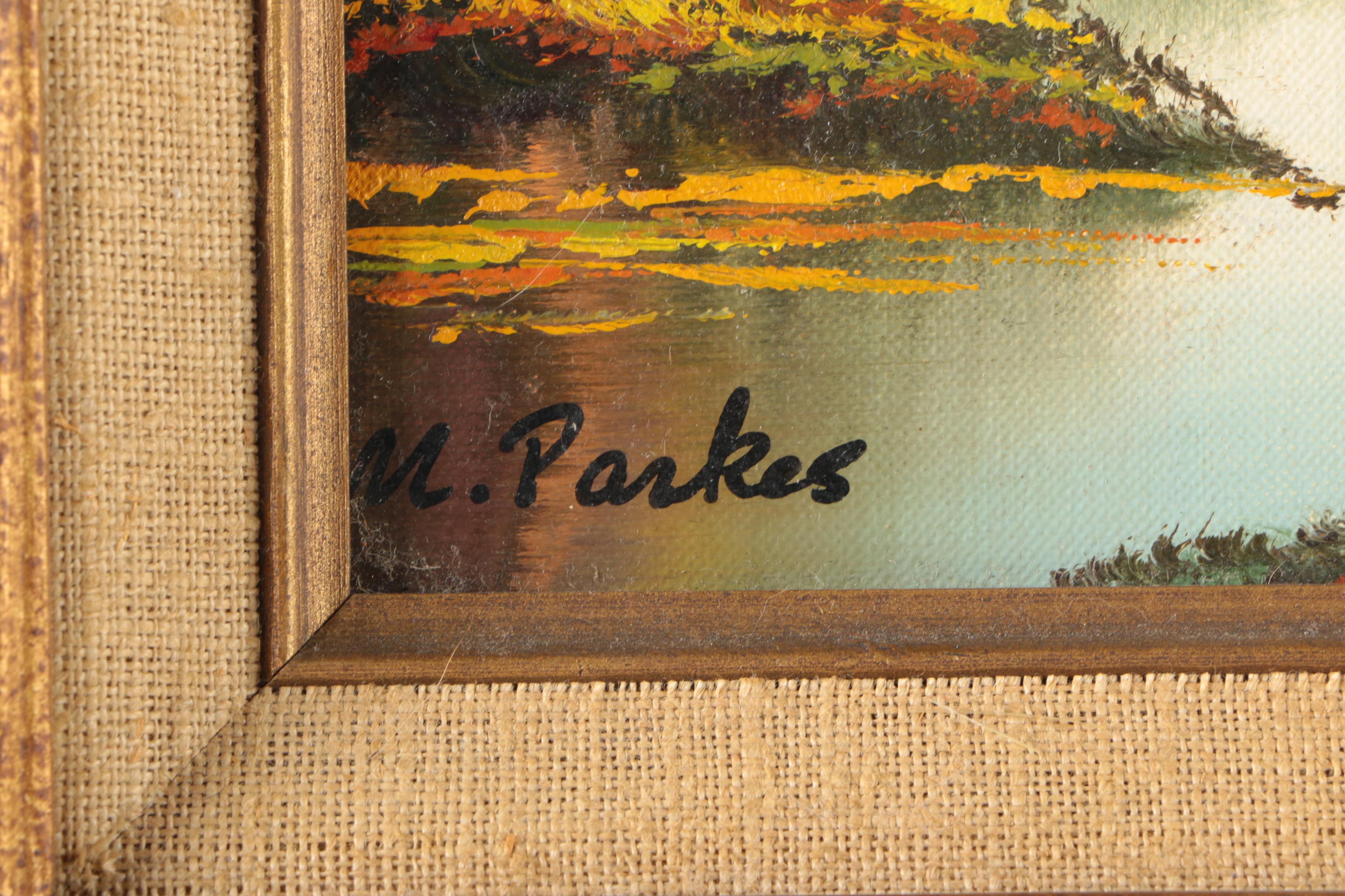 M. Parkes Oil Painting of Landscape