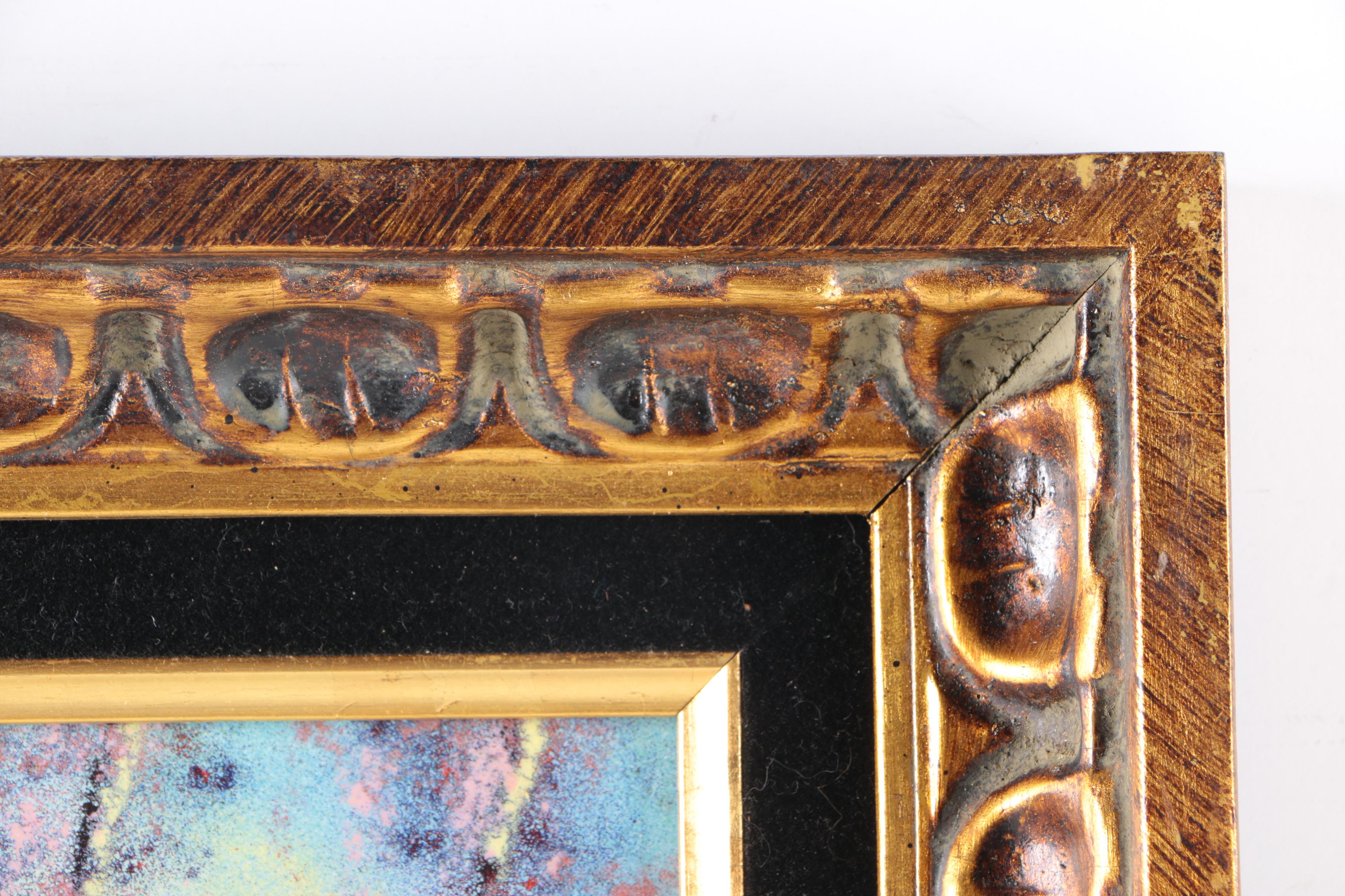 M. Rosenberg Enamel on Copper Landscape Painting