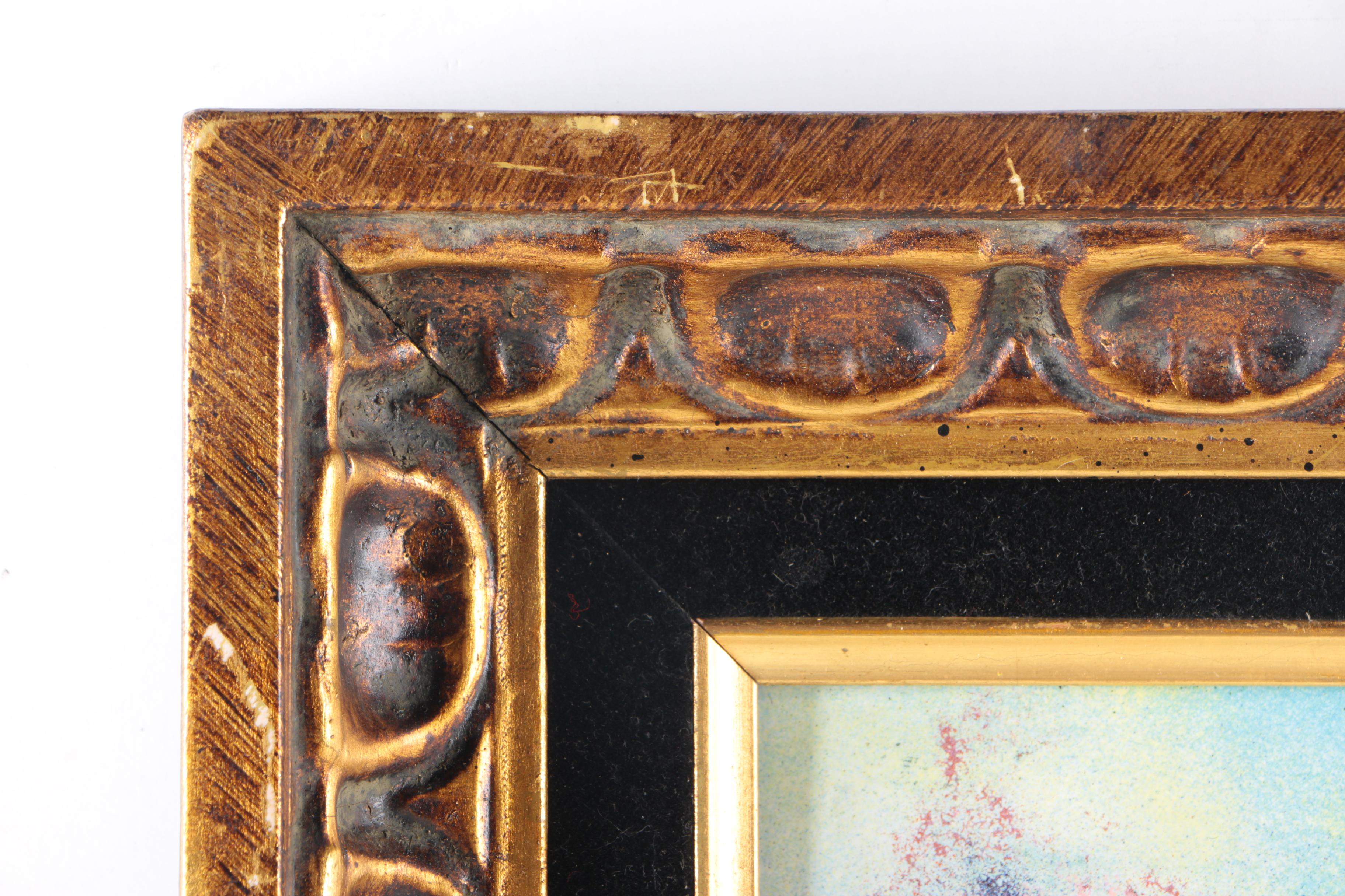 M. Rosenberg Enamel on Copper Landscape Painting