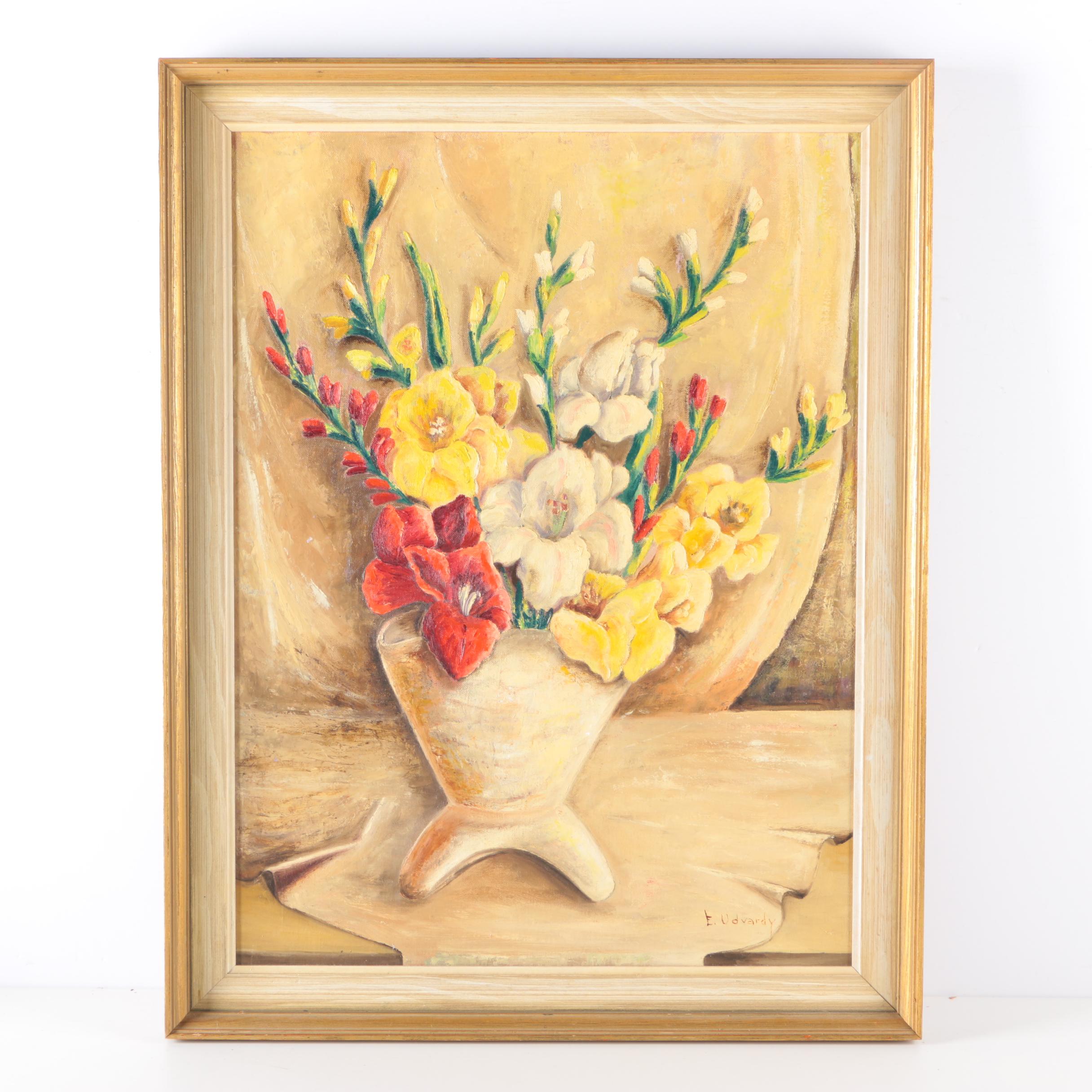 Erzsébet Udvardy Oil on Board Still Life