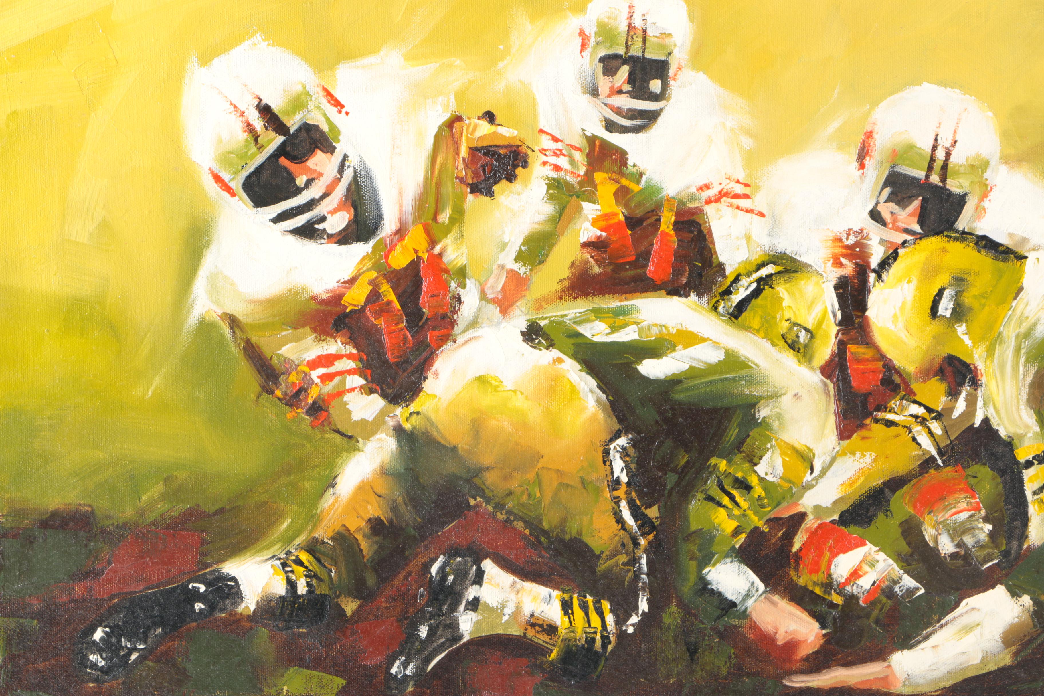 Weigel Oil Painting on Canvas "Fumble Recovery"