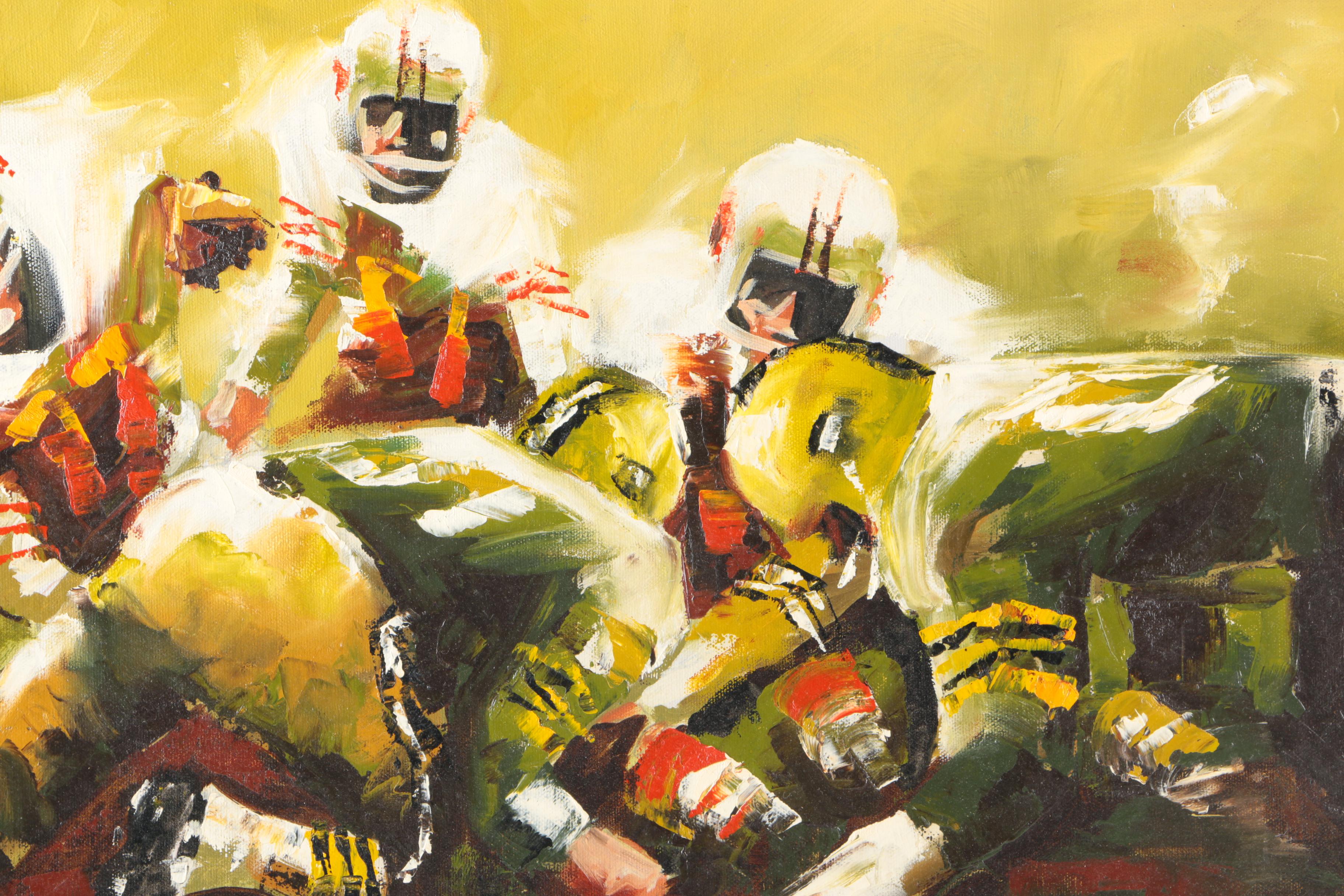 Weigel Oil Painting on Canvas "Fumble Recovery"