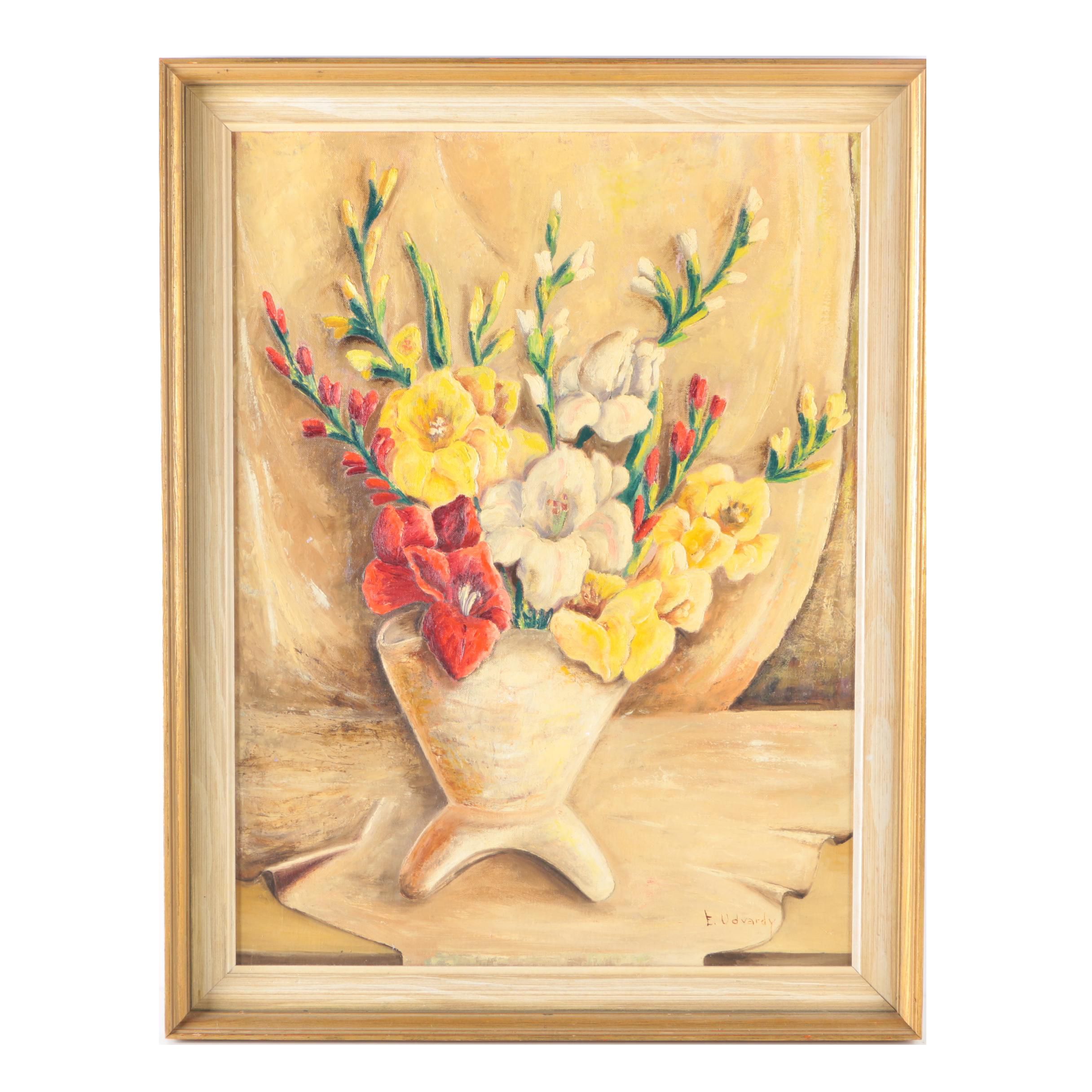 Erzsébet Udvardy Oil on Board Still Life