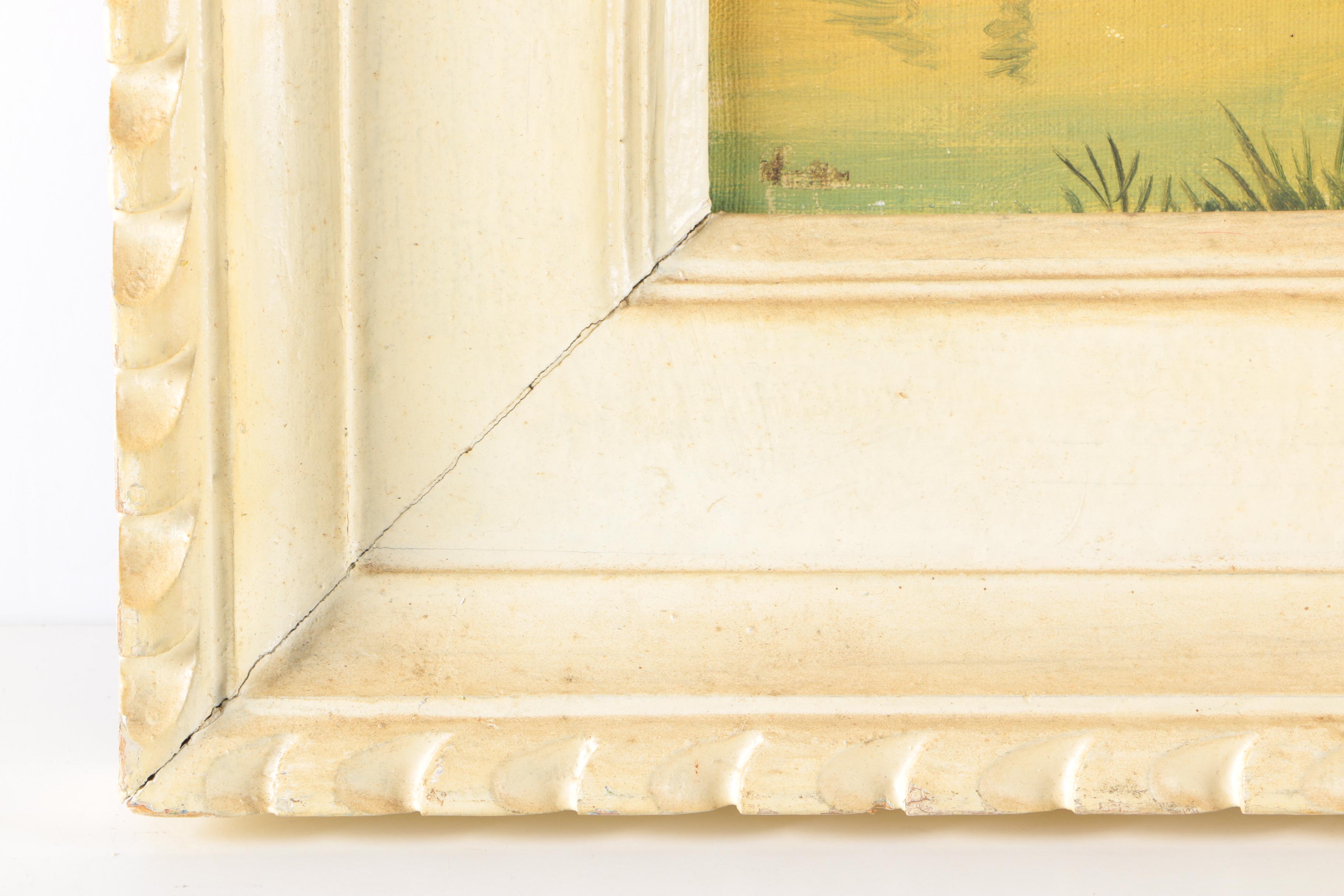 Oil Painting on Canvas of Two Men Fishing