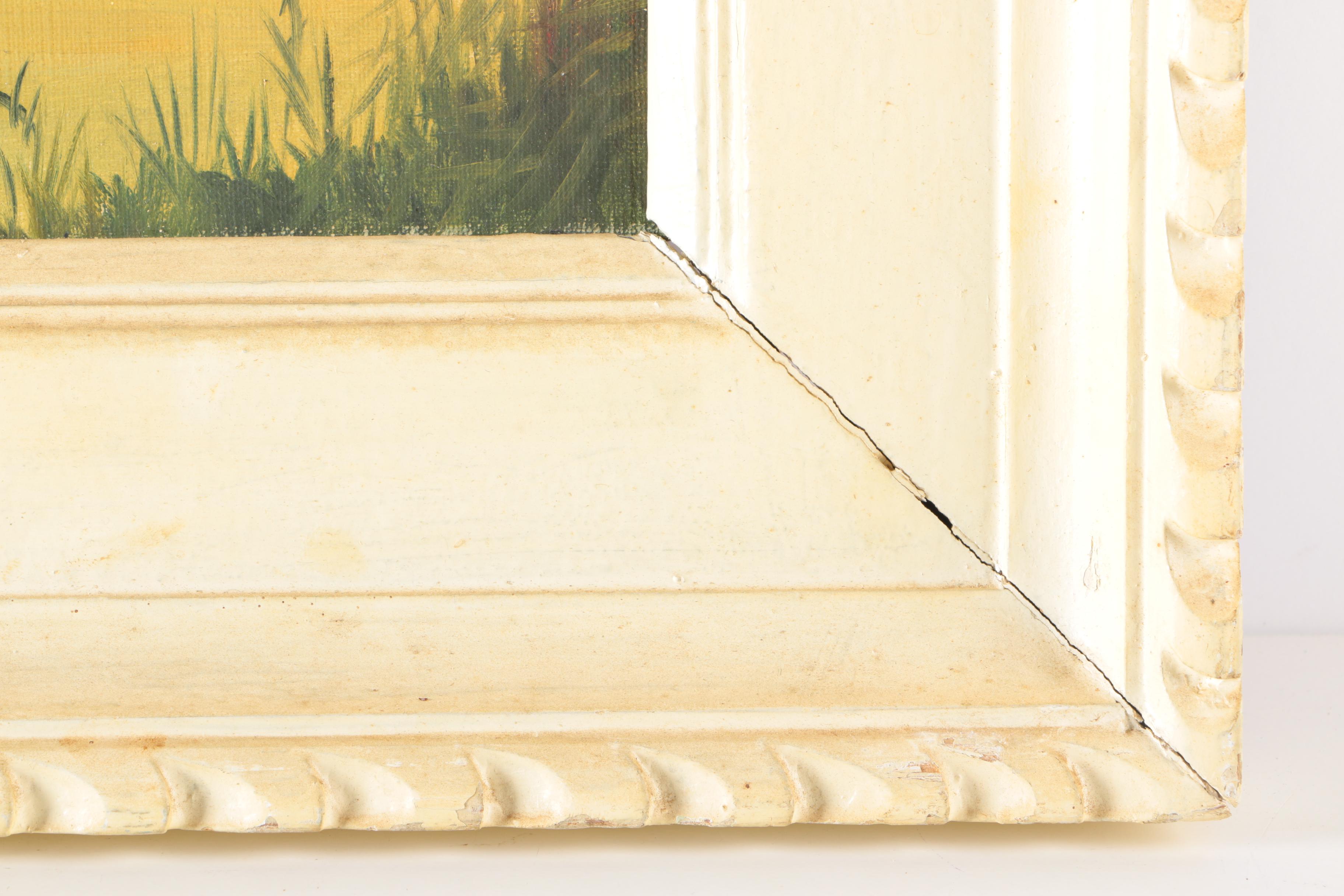 Oil Painting on Canvas of Two Men Fishing