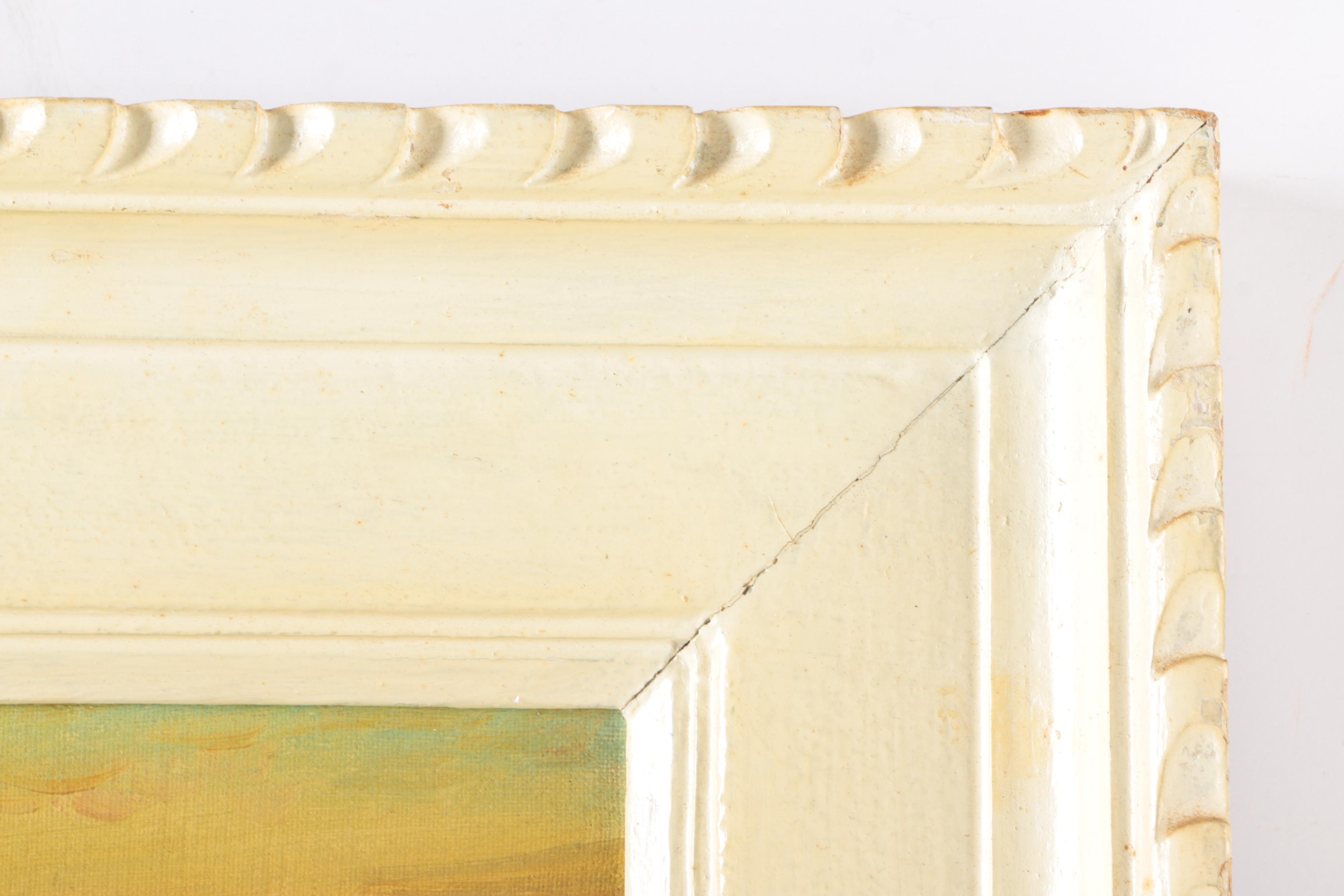 Oil Painting on Canvas of Two Men Fishing