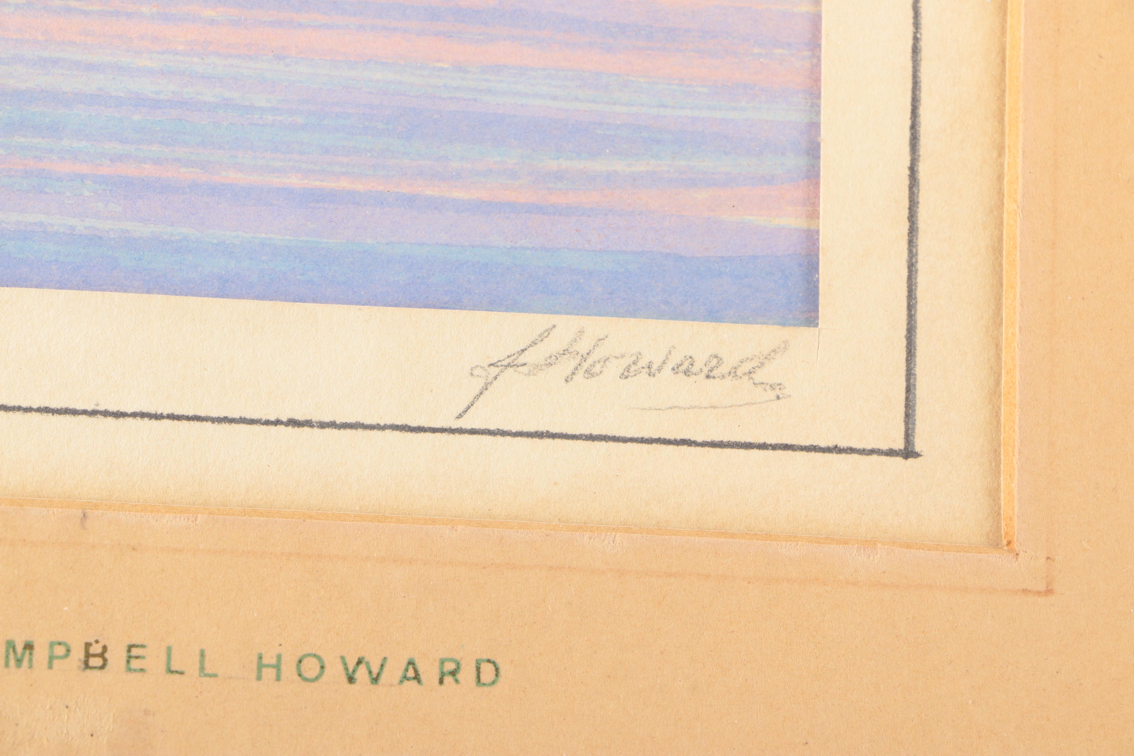 James Campbell Howard Gouache and Watercolor Painting of Boats