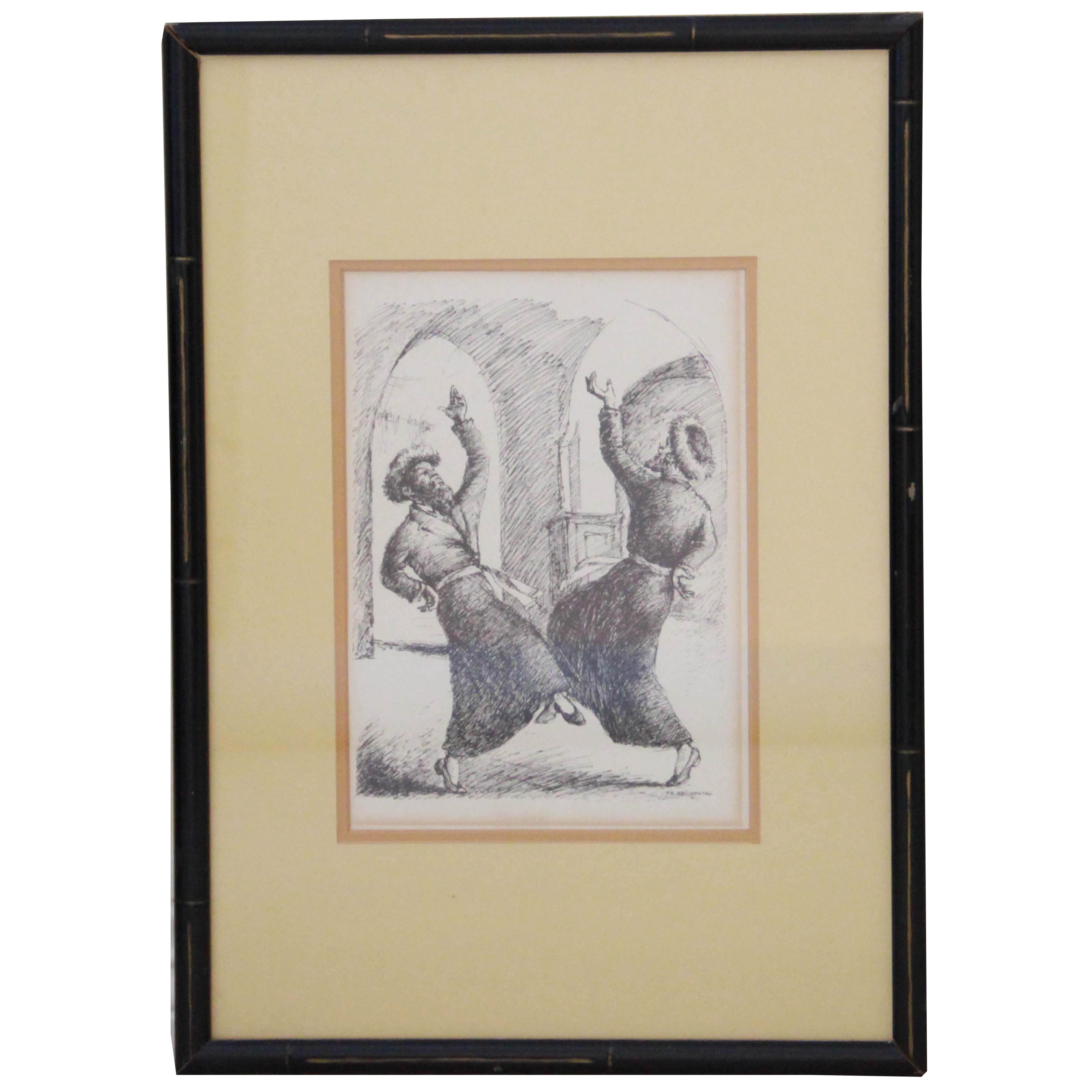 Fr. Reichental Ink Drawing on Paper