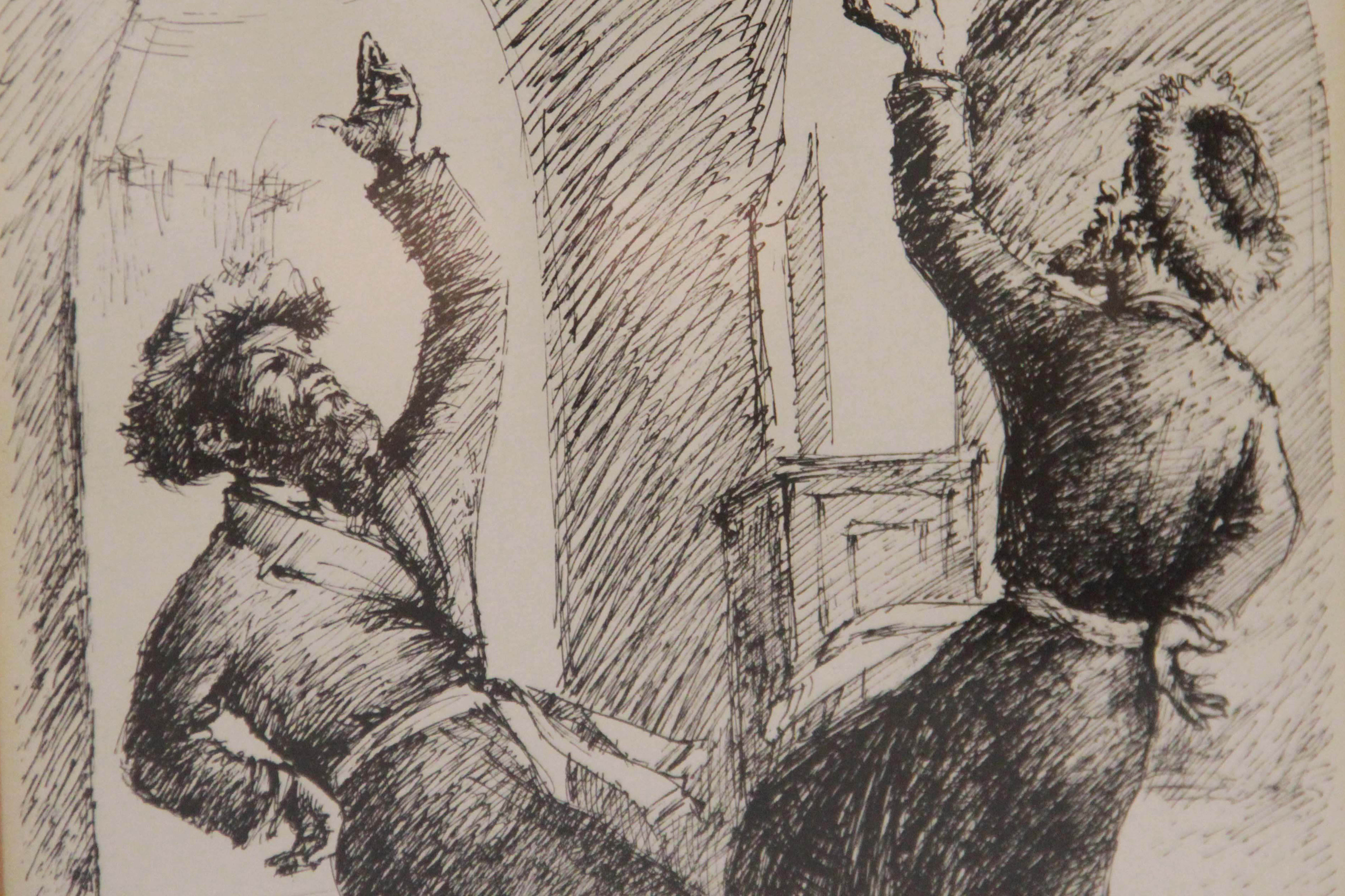 Fr. Reichental Ink Drawing on Paper