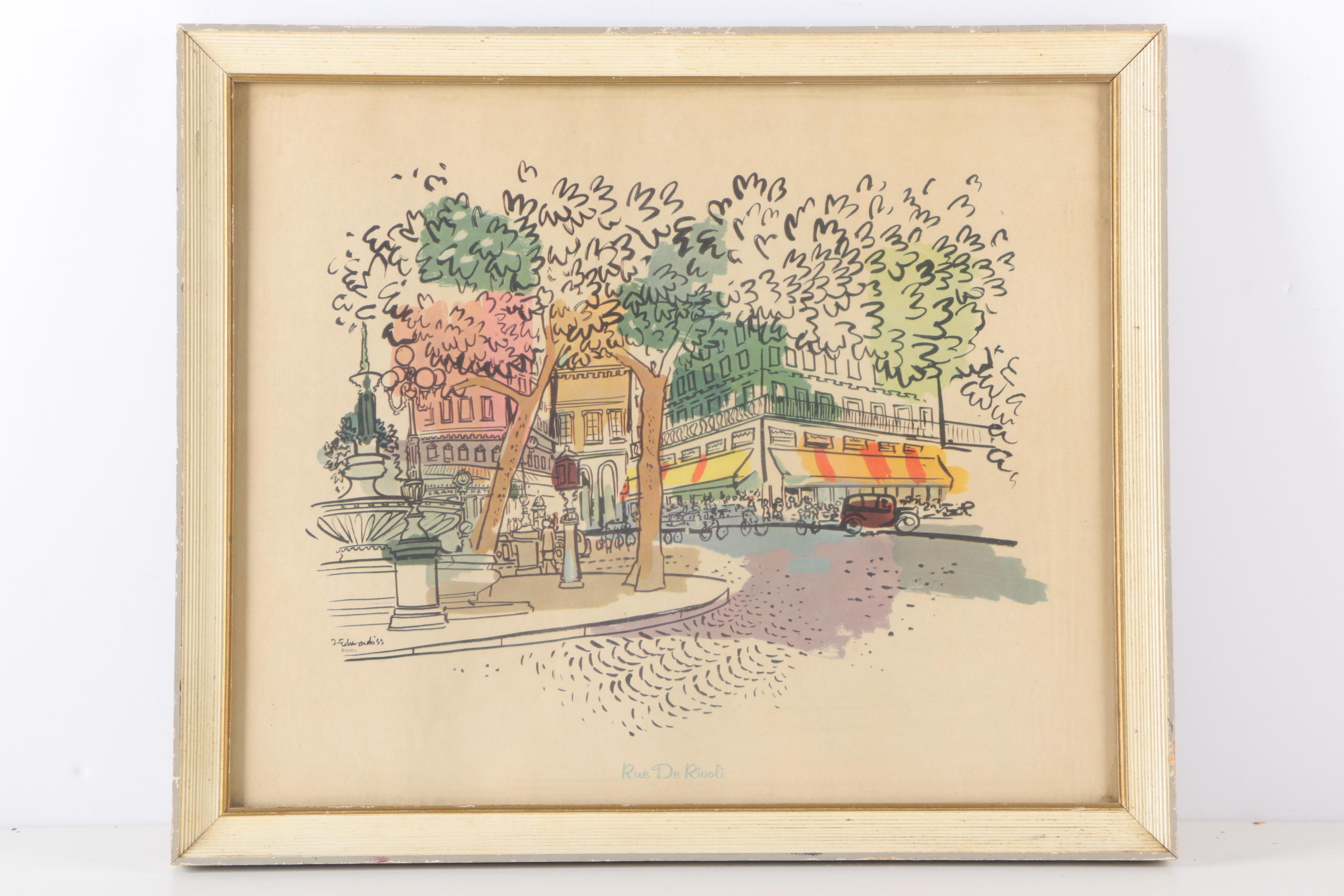 Offset Lithographs after J. Edwards of Paris Scenery