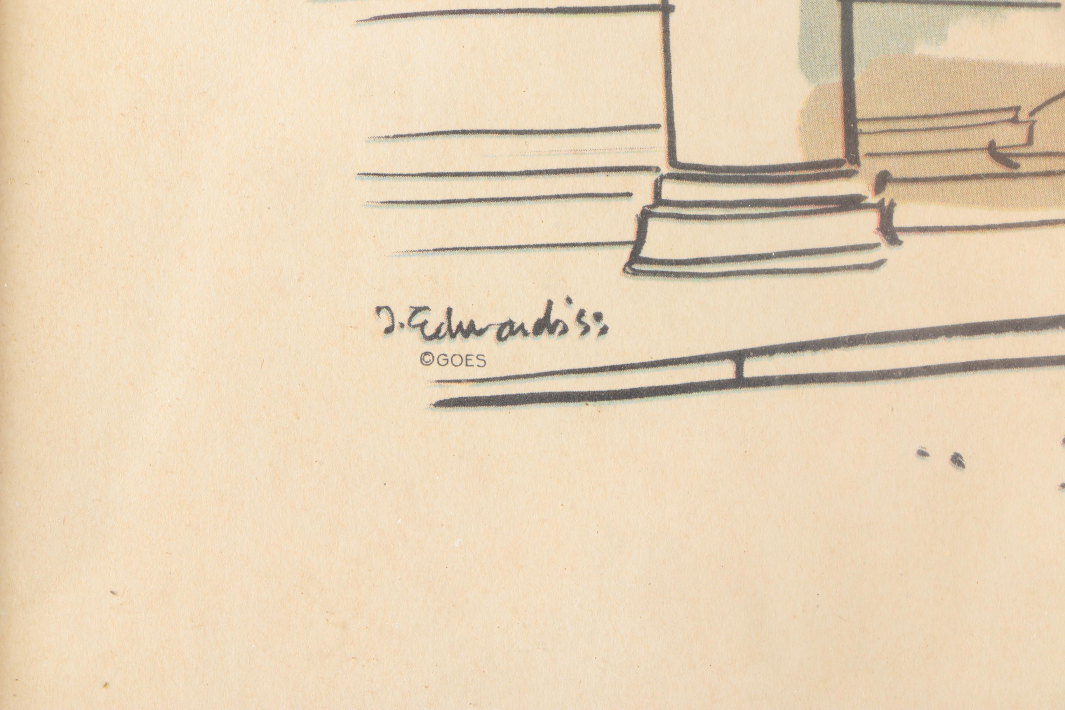 Offset Lithographs after J. Edwards of Paris Scenery