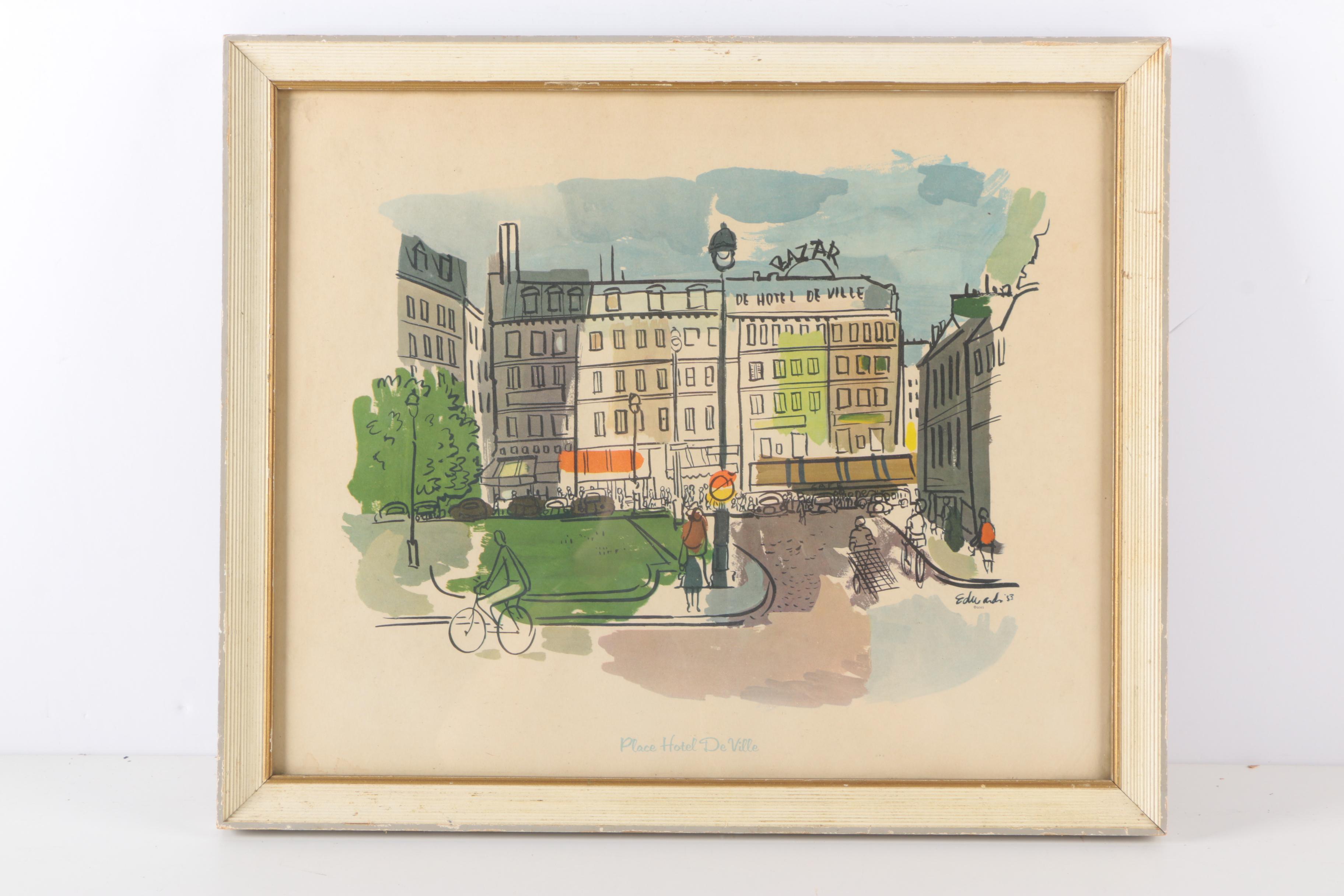 Offset Lithographs after J. Edwards of Paris Scenery