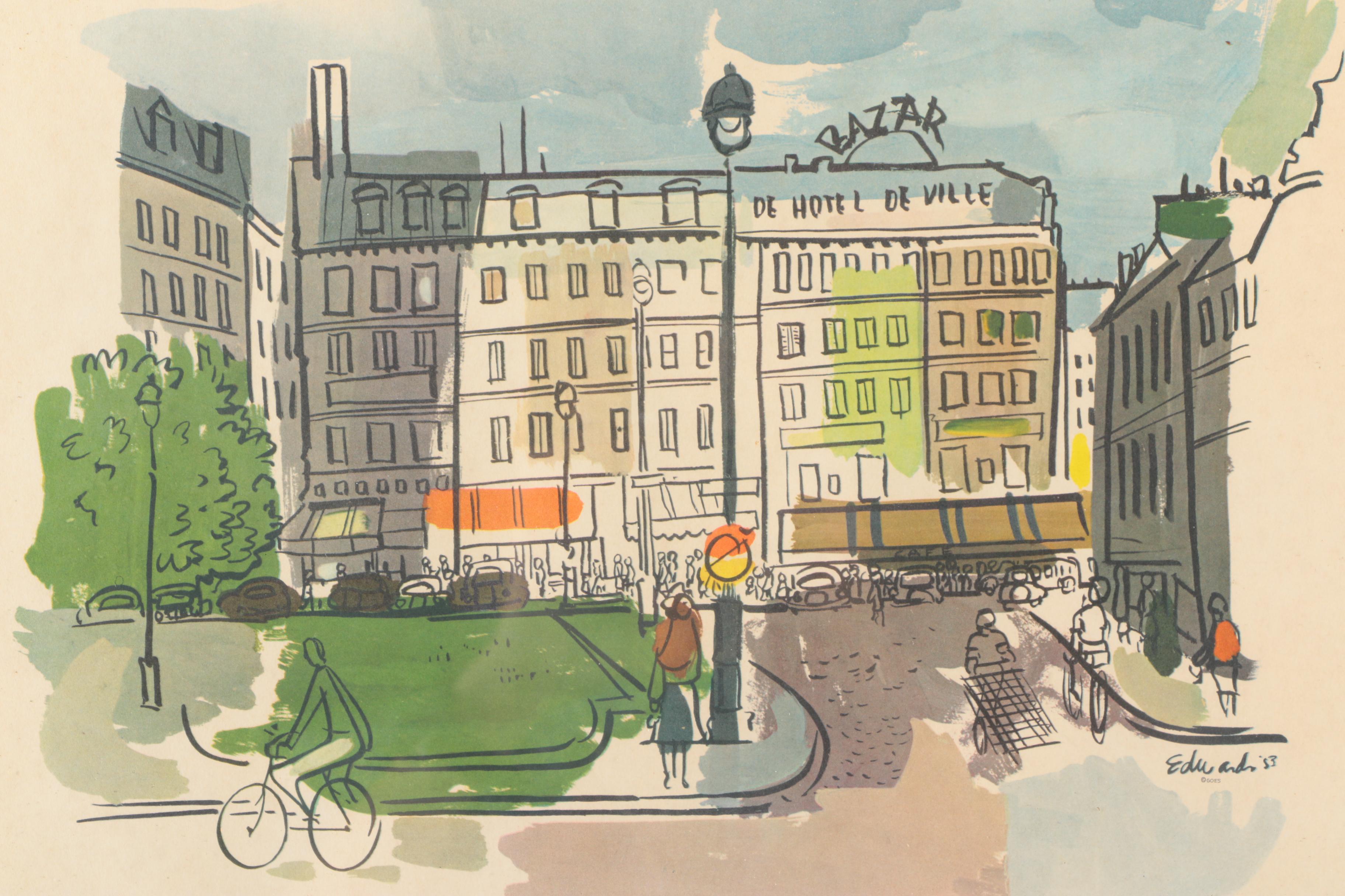 Offset Lithographs after J. Edwards of Paris Scenery