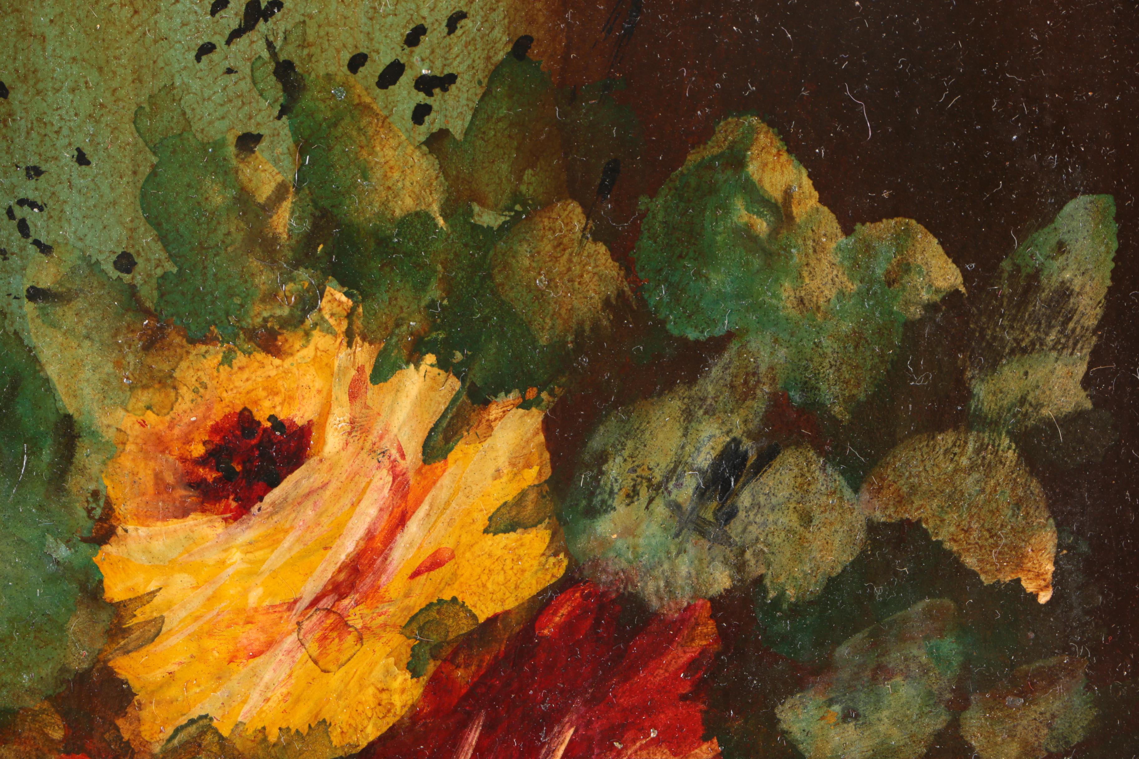 Oil Paintings on Board of Garden Roses