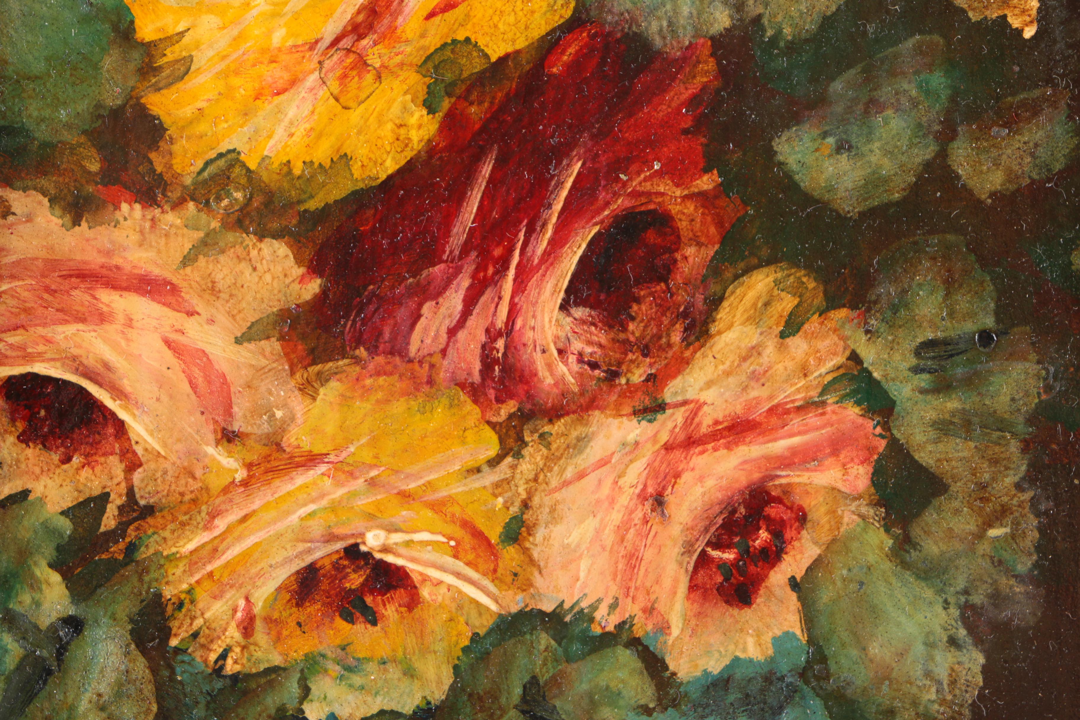 Oil Paintings on Board of Garden Roses