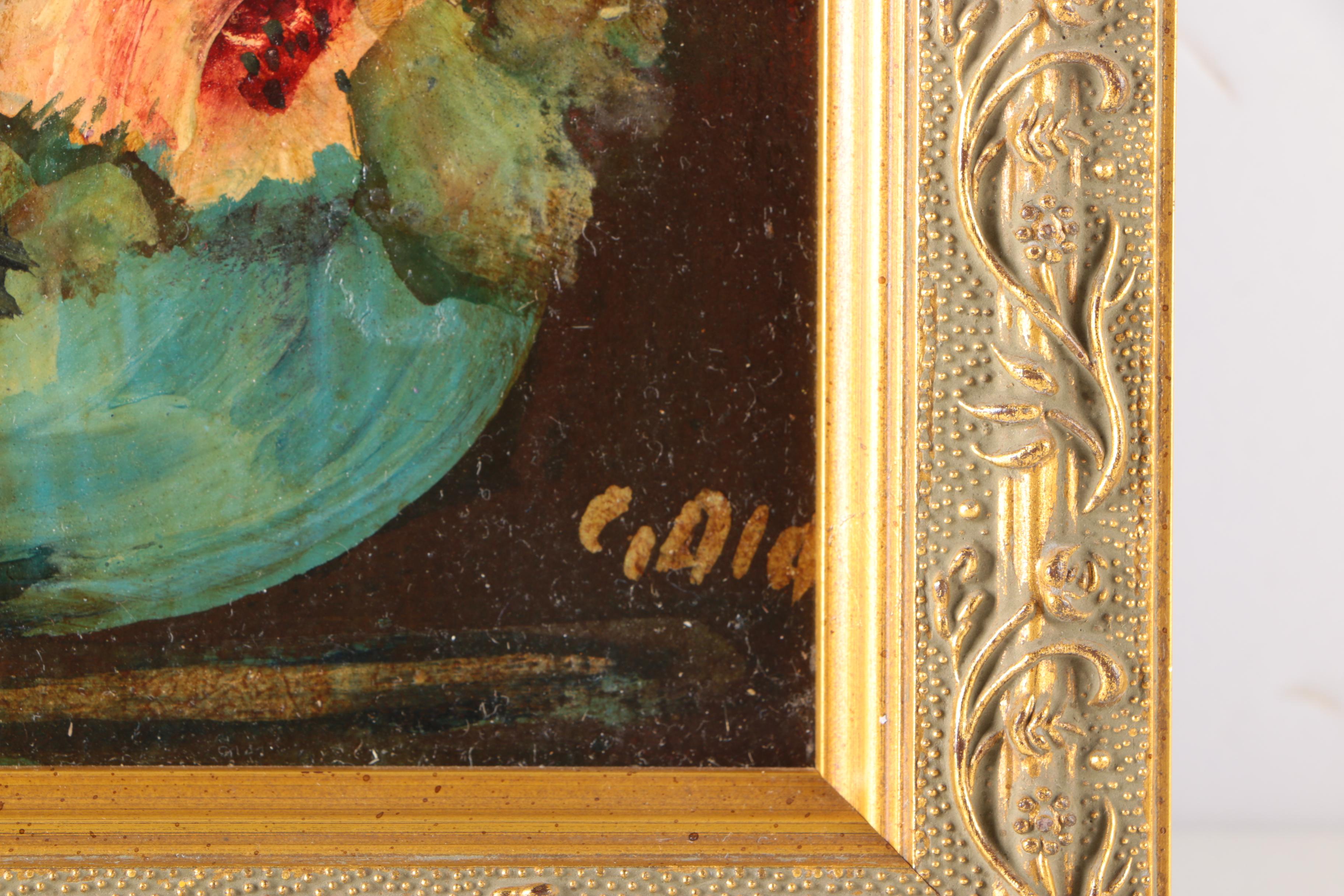 Oil Paintings on Board of Garden Roses