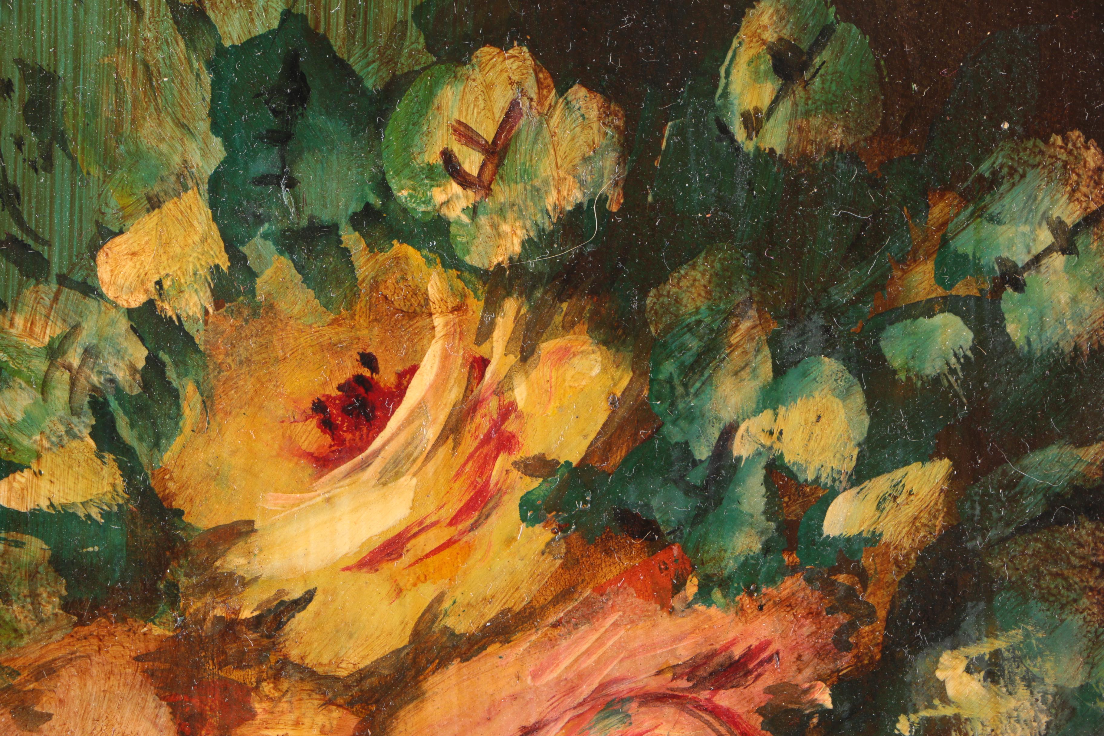 Oil Paintings on Board of Garden Roses