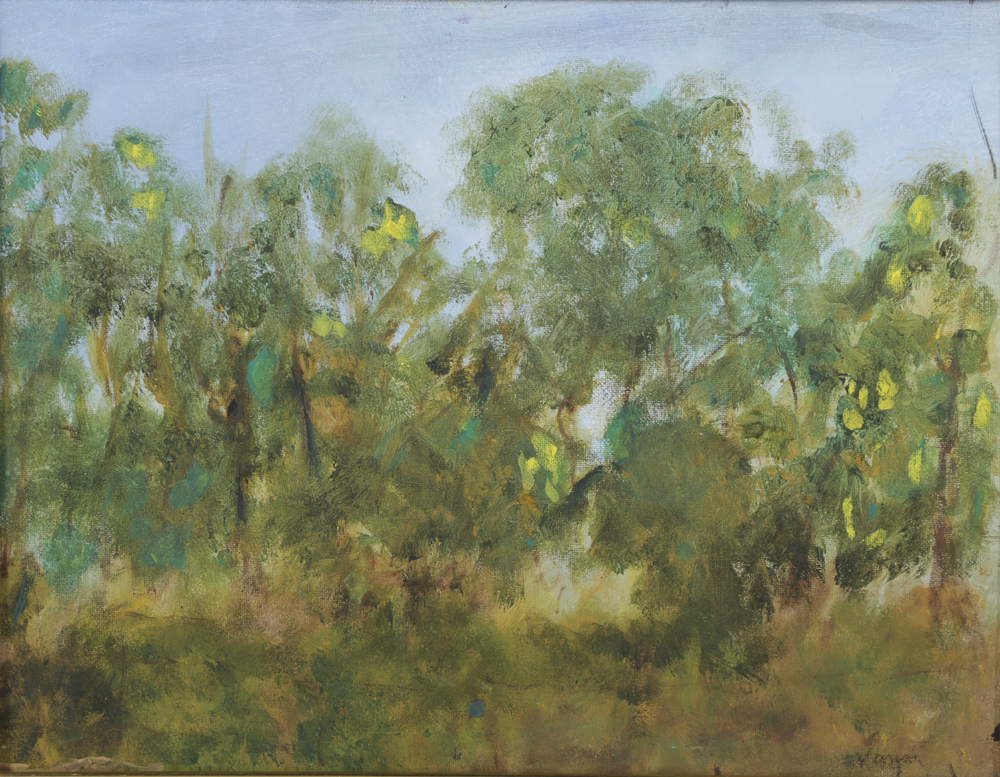 Vargas Oil Painting on Canvas Panel of Woodland Landscape