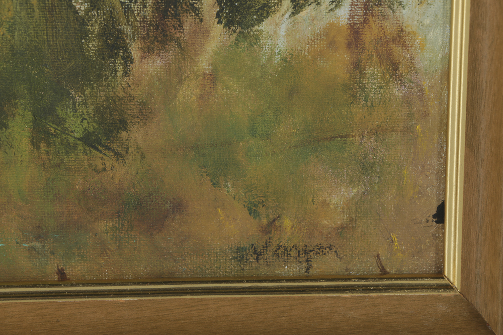 Vargas Oil Painting on Canvas Panel of Woodland Landscape