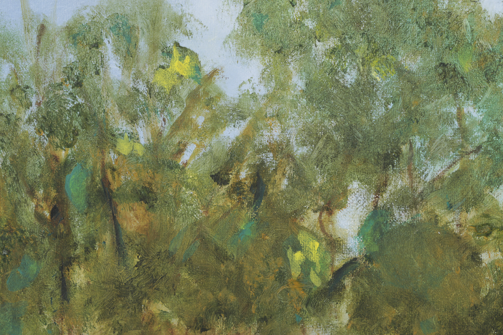 Vargas Oil Painting on Canvas Panel of Woodland Landscape