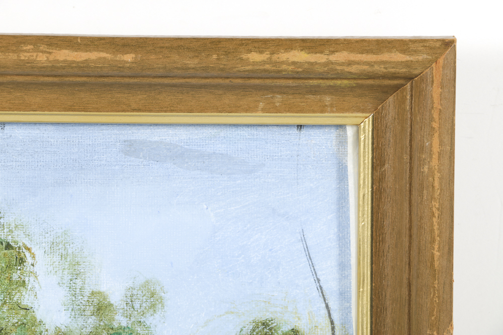 Vargas Oil Painting on Canvas Panel of Woodland Landscape