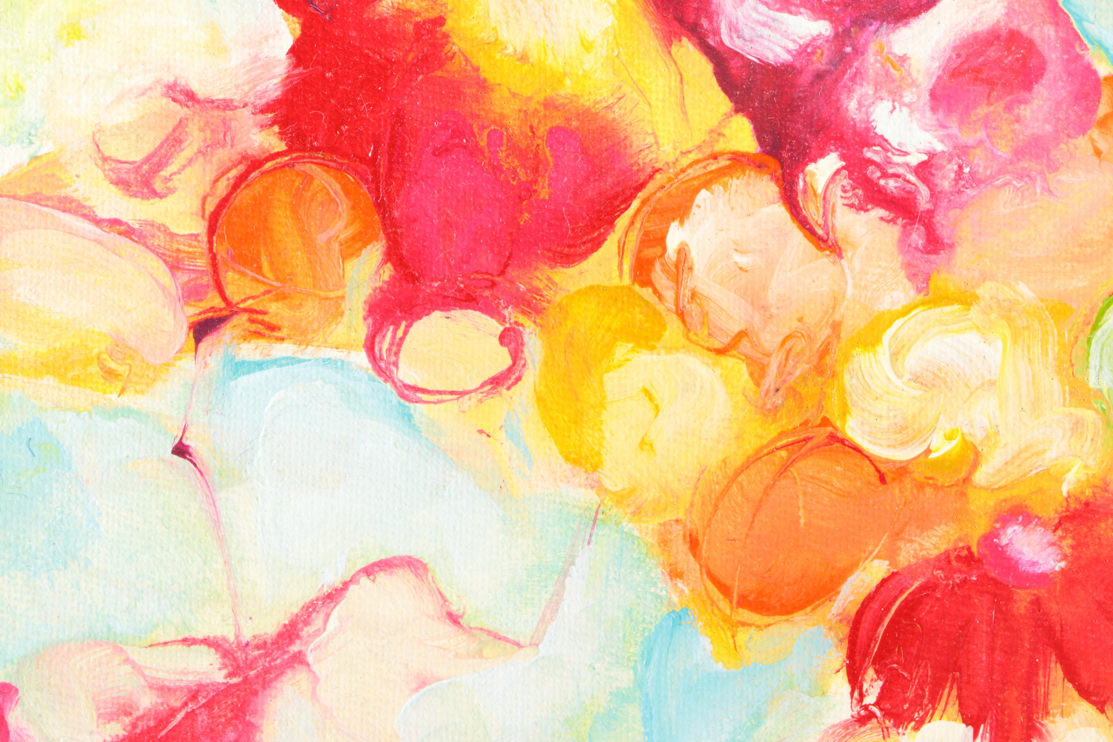 Elis Cooke Acrylic Paintings on Canvas "Blossoming 117" and "Bloom 114"