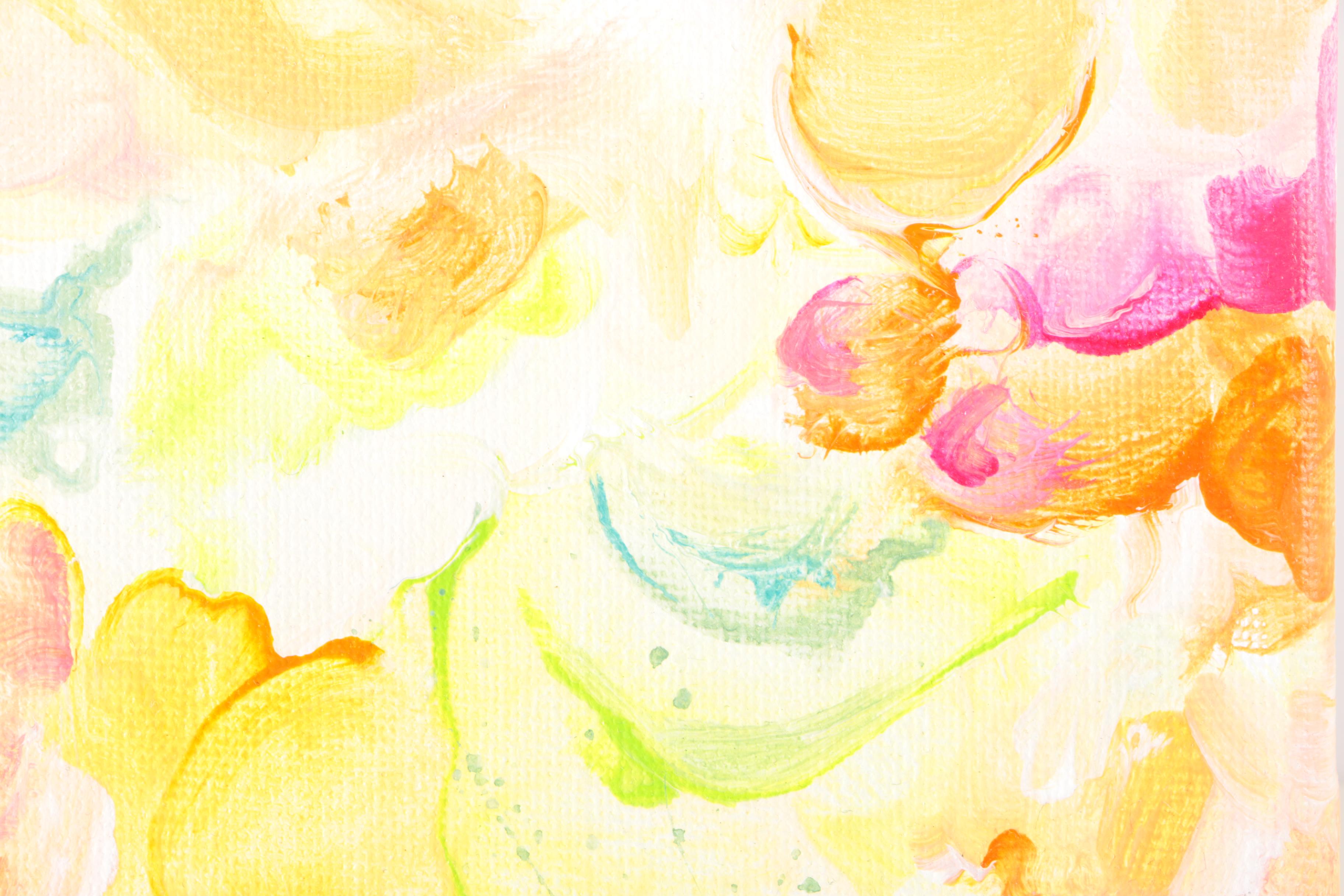 Elis Cooke Acrylic Paintings on Canvas "Blossoming 117" and "Bloom 114"