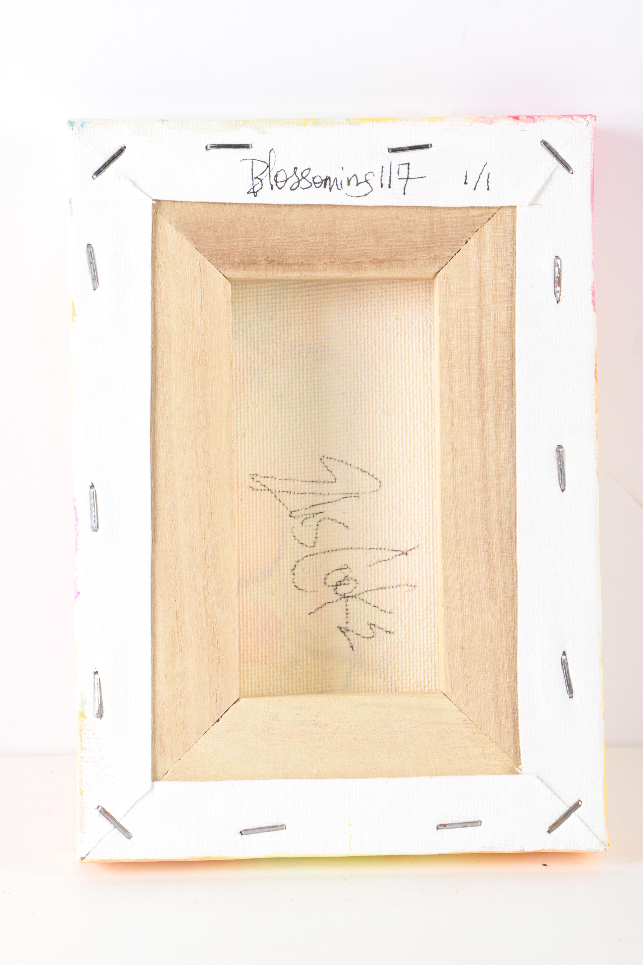 Elis Cooke Acrylic Paintings on Canvas "Blossoming 117" and "Bloom 114"