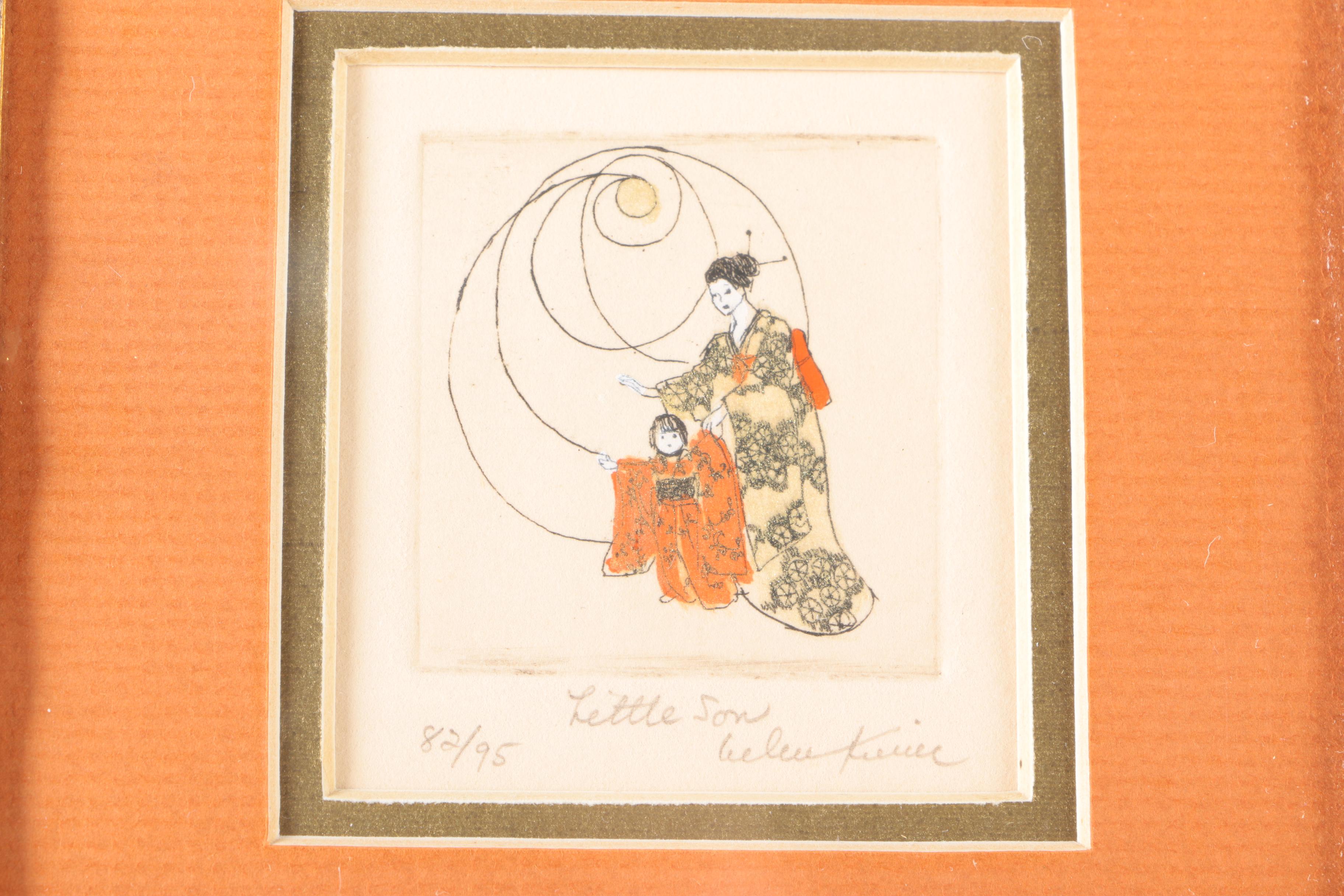 Helen Lewis Limited Edition Hand-Colored Etching "Little Son"