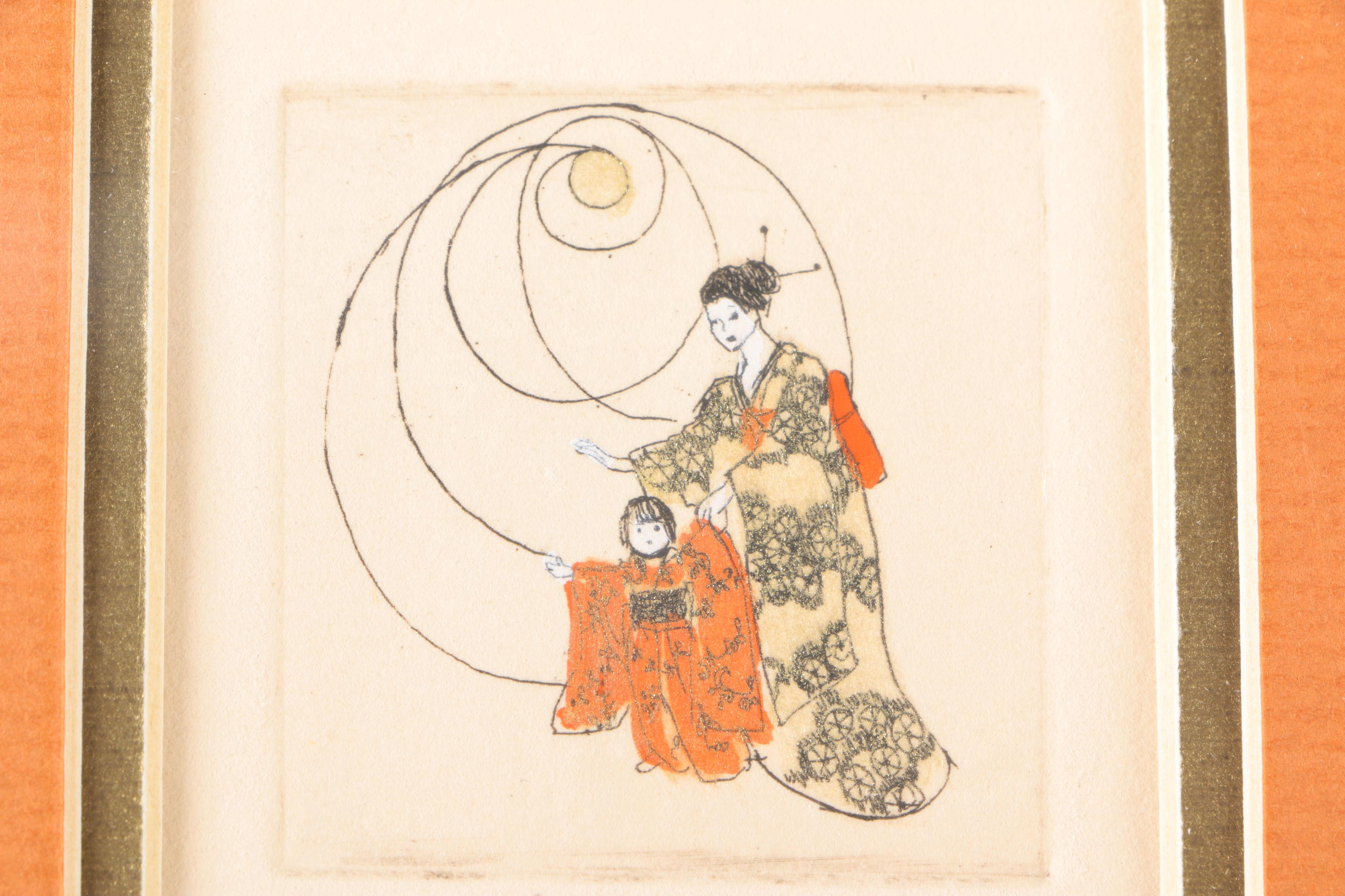 Helen Lewis Limited Edition Hand-Colored Etching "Little Son"