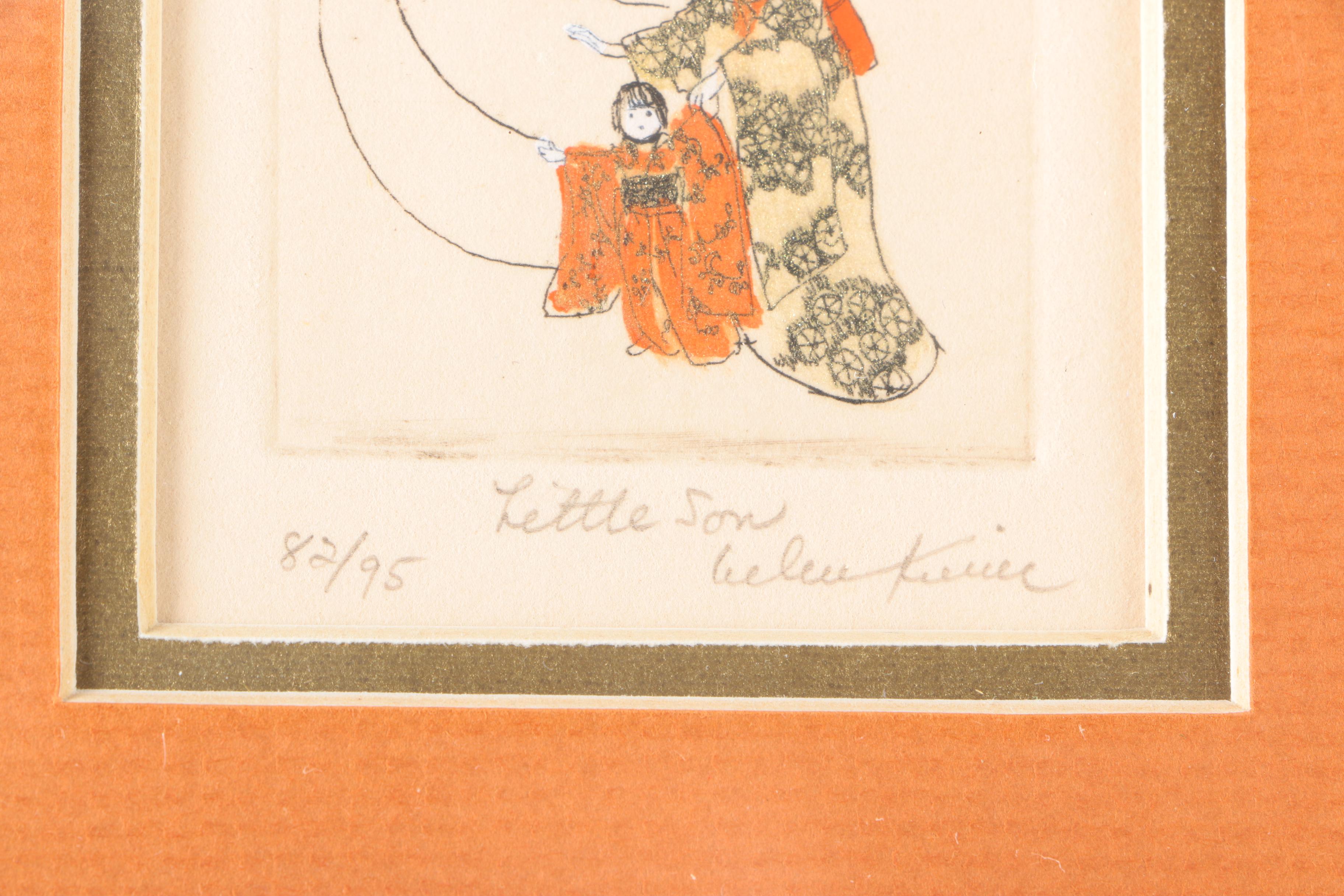 Helen Lewis Limited Edition Hand-Colored Etching "Little Son"