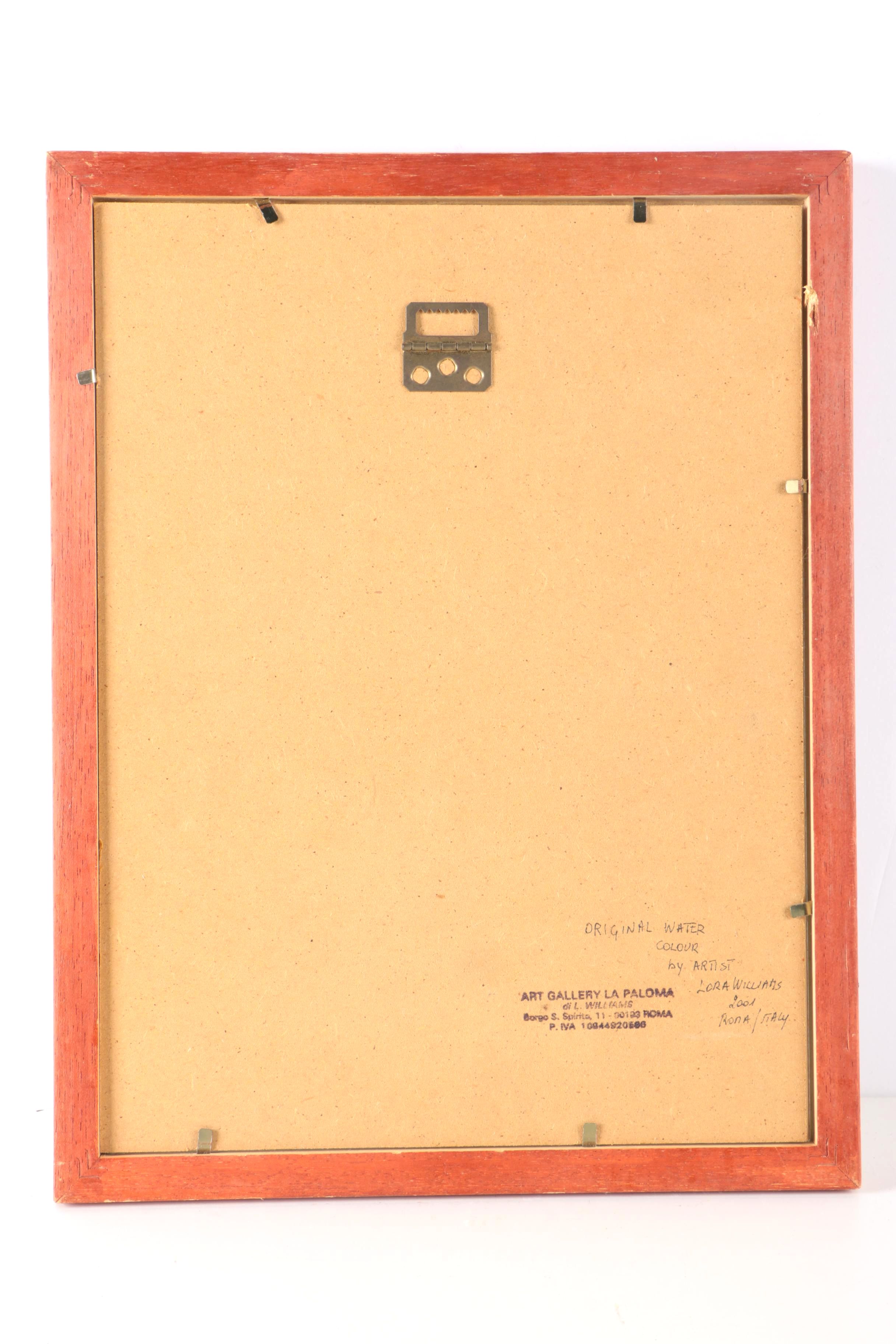 2001 Lora Williams Ink and Watercolor "Fontana di Trevi, Roma"