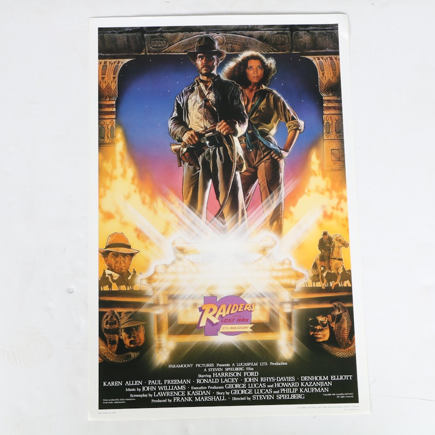 "Raiders of the Lost Ark" 1991 10th Anniversary Theatrical Poster