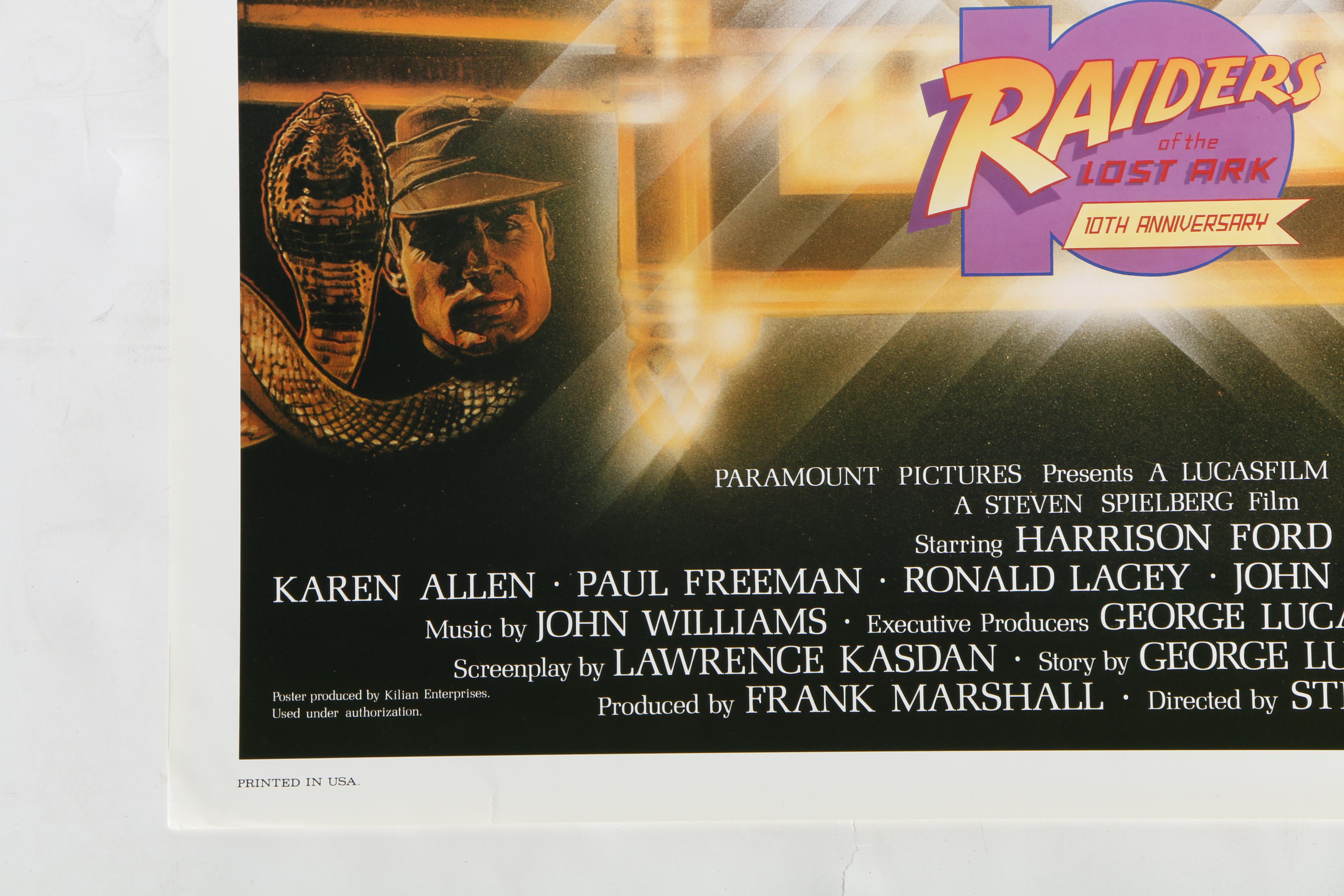 "Raiders of the Lost Ark" 1991 10th Anniversary Theatrical Poster