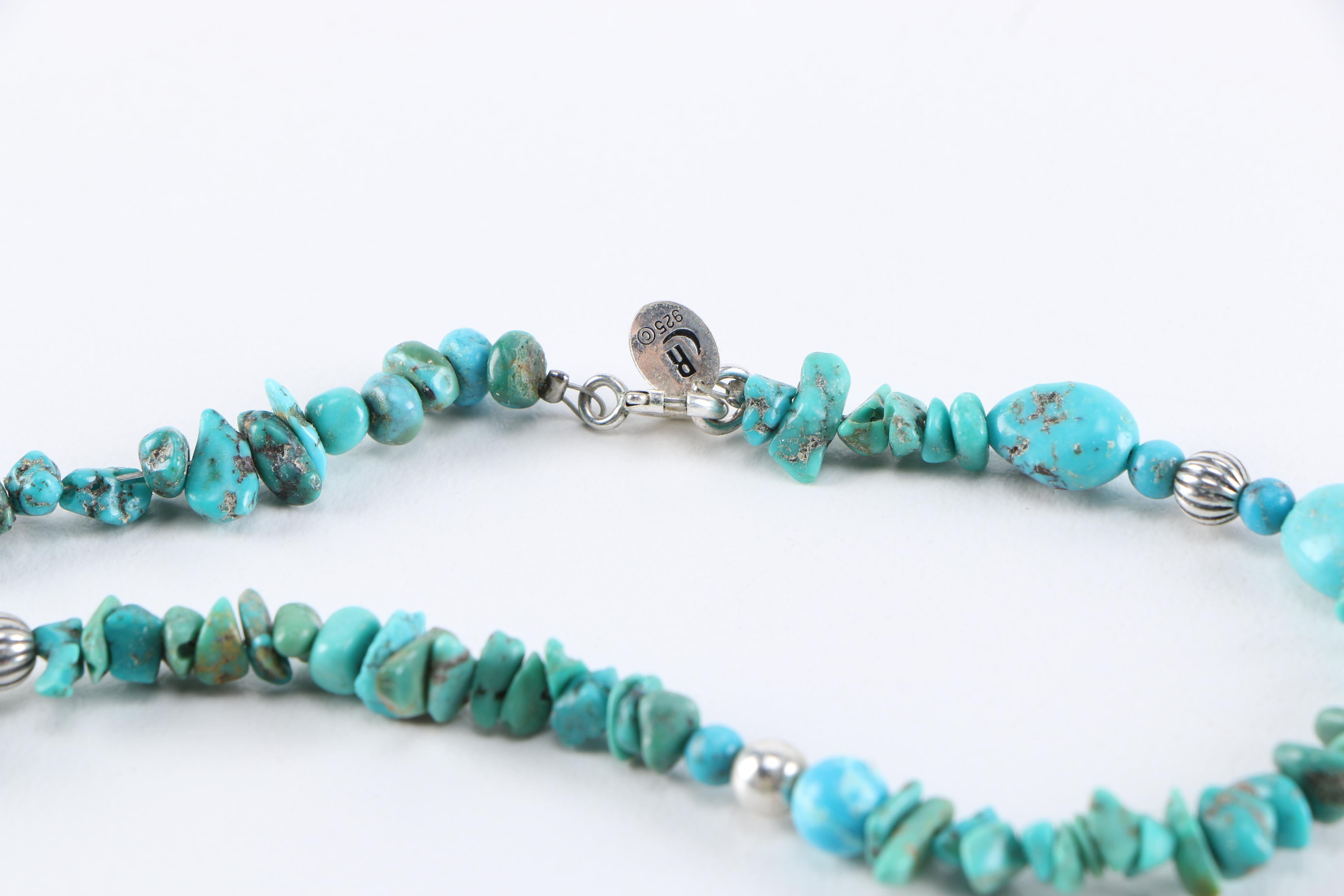 Carolyn Pollack Relios Sterling and Turquoise Beaded Necklaces