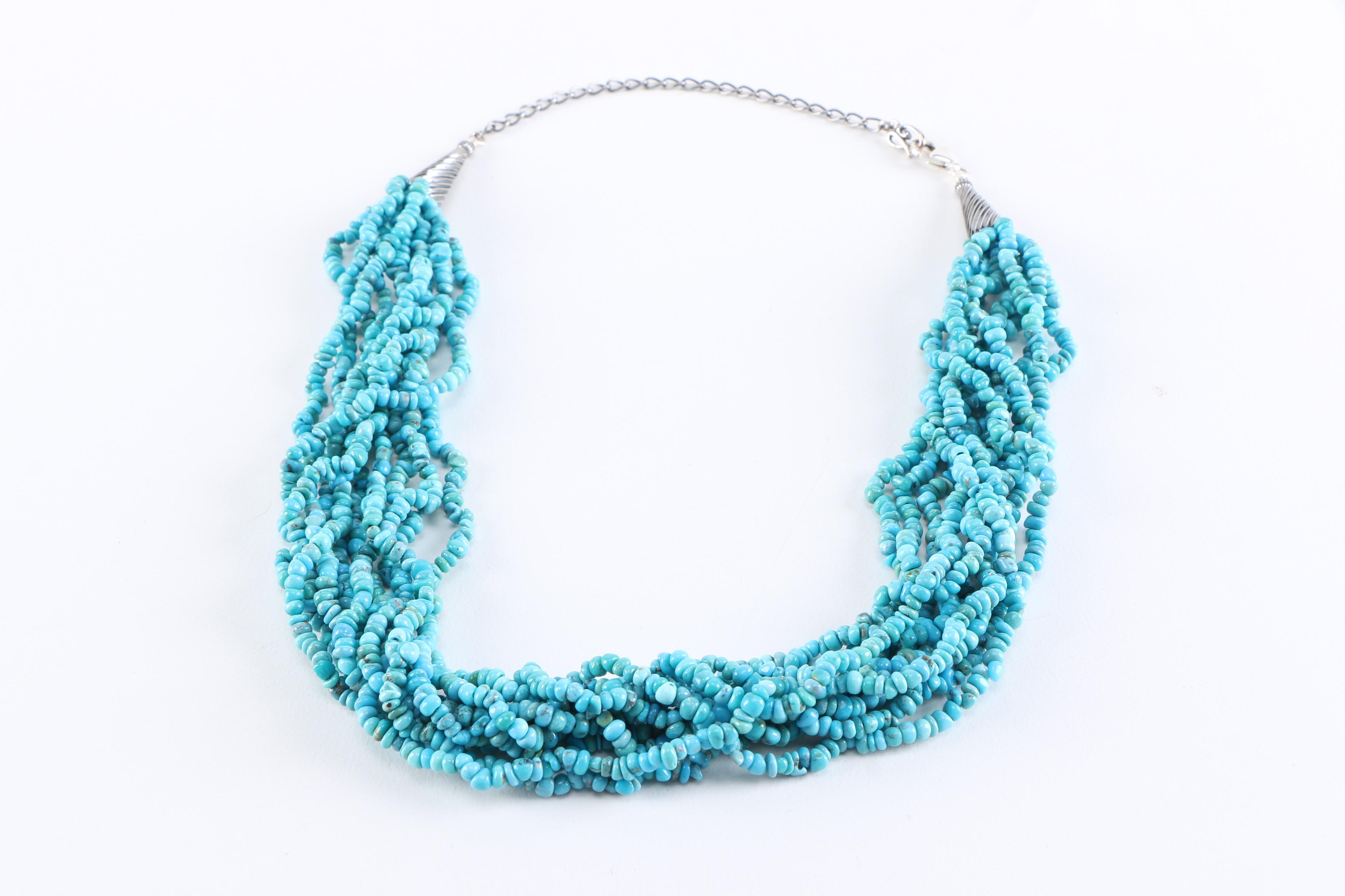 Carolyn Pollack Relios Sterling and Turquoise Beaded Necklaces