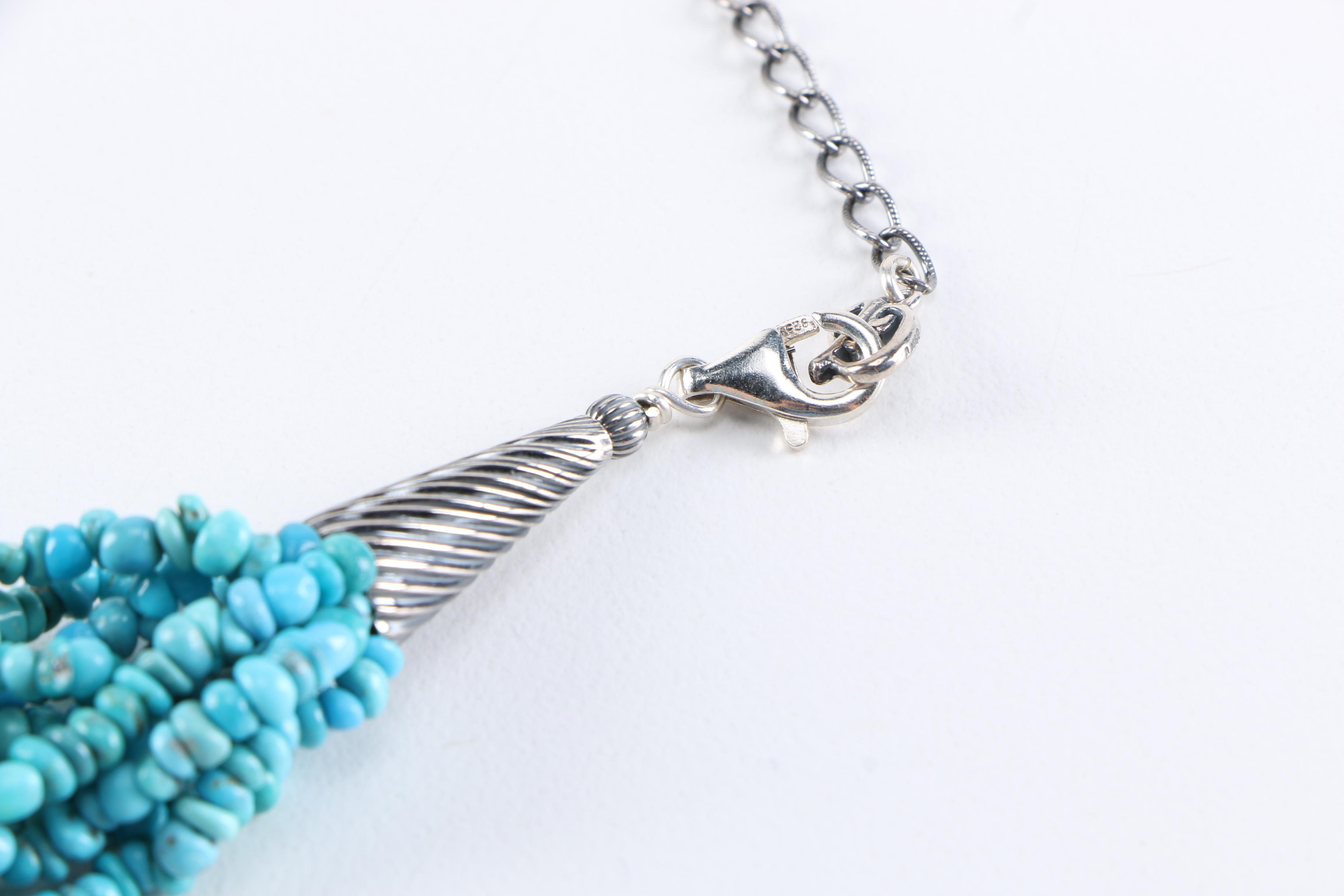 Carolyn Pollack Relios Sterling and Turquoise Beaded Necklaces