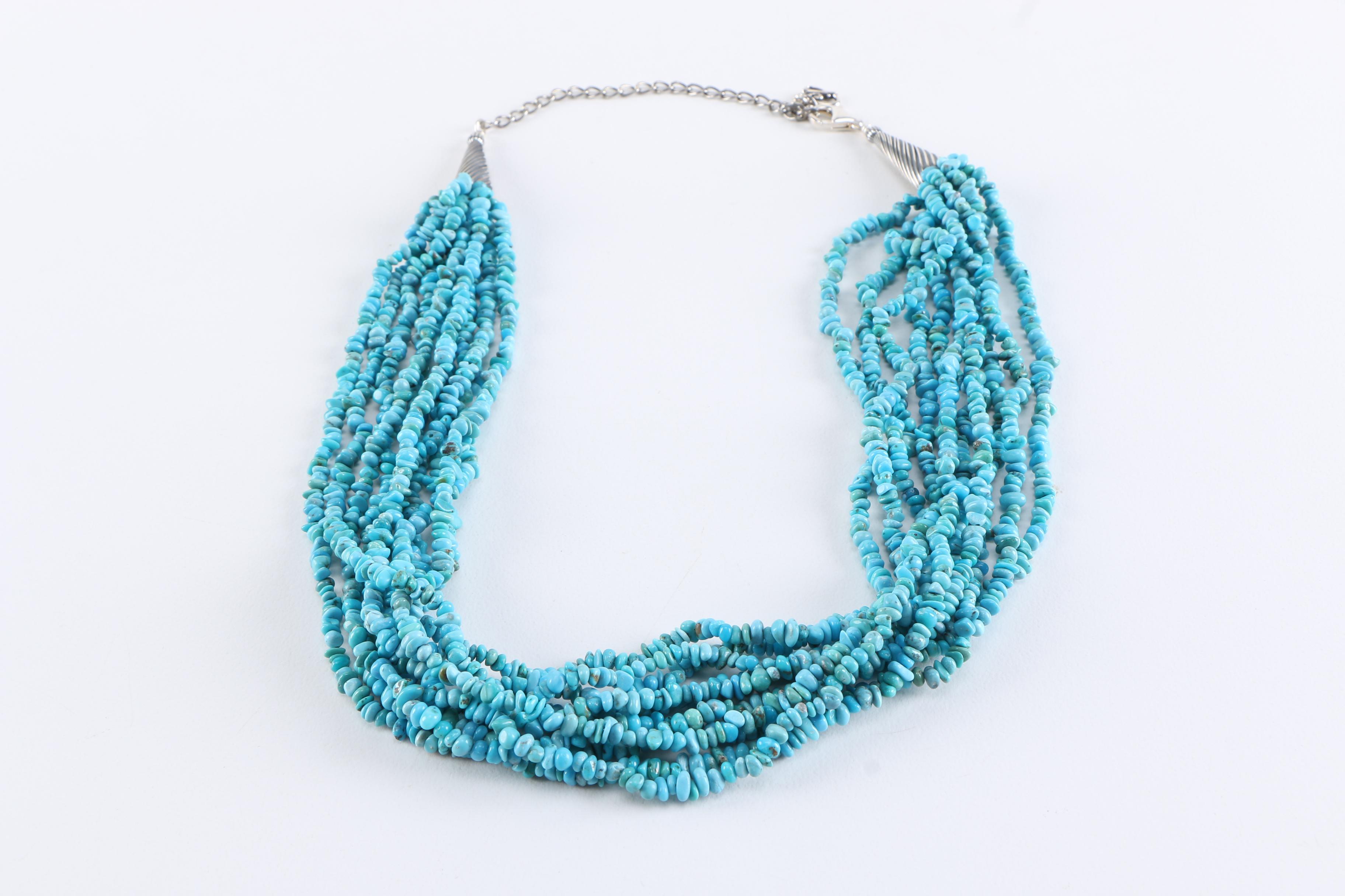 Carolyn Pollack Relios Sterling and Turquoise Beaded Necklaces