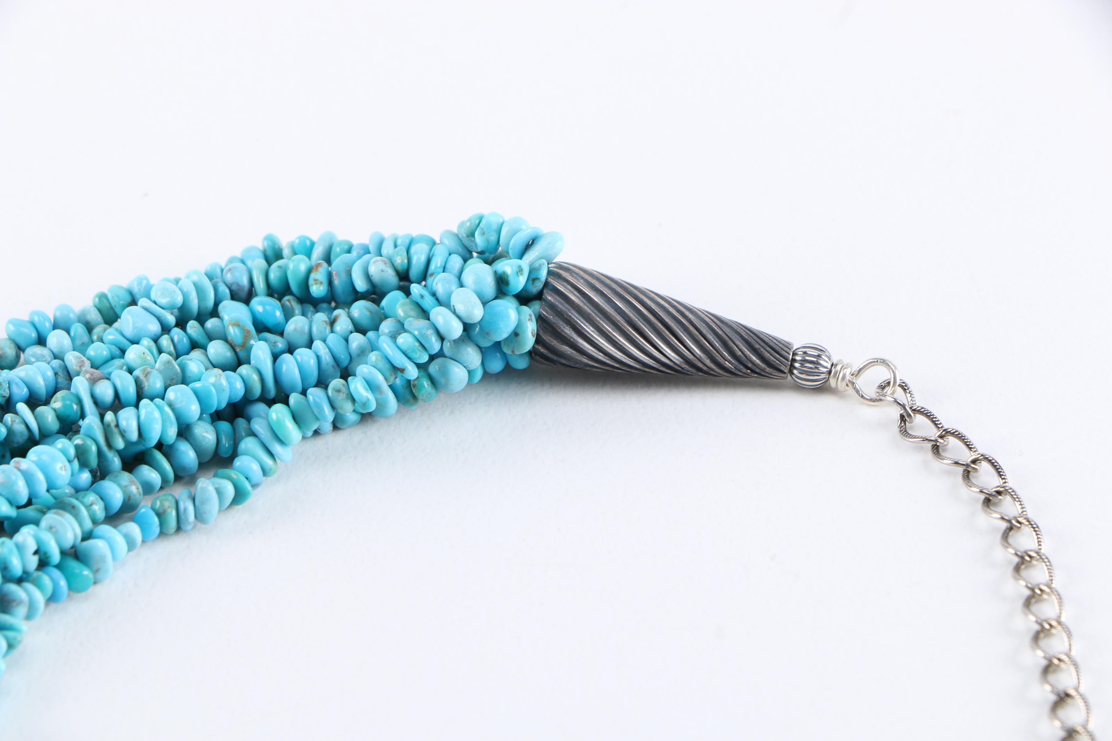 Carolyn Pollack Relios Sterling and Turquoise Beaded Necklaces