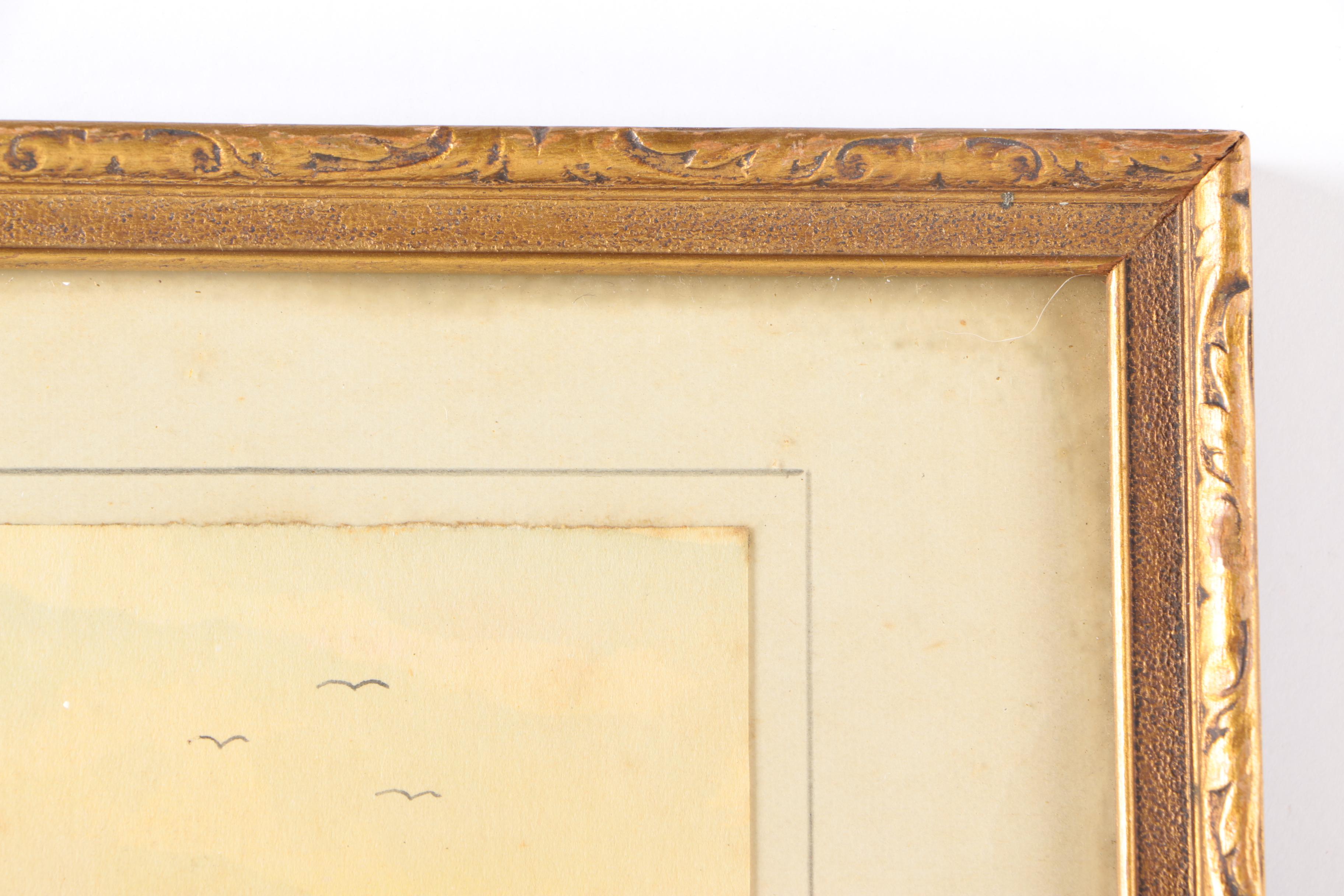 A. Brent Watercolor Painting on Paper of Landscape