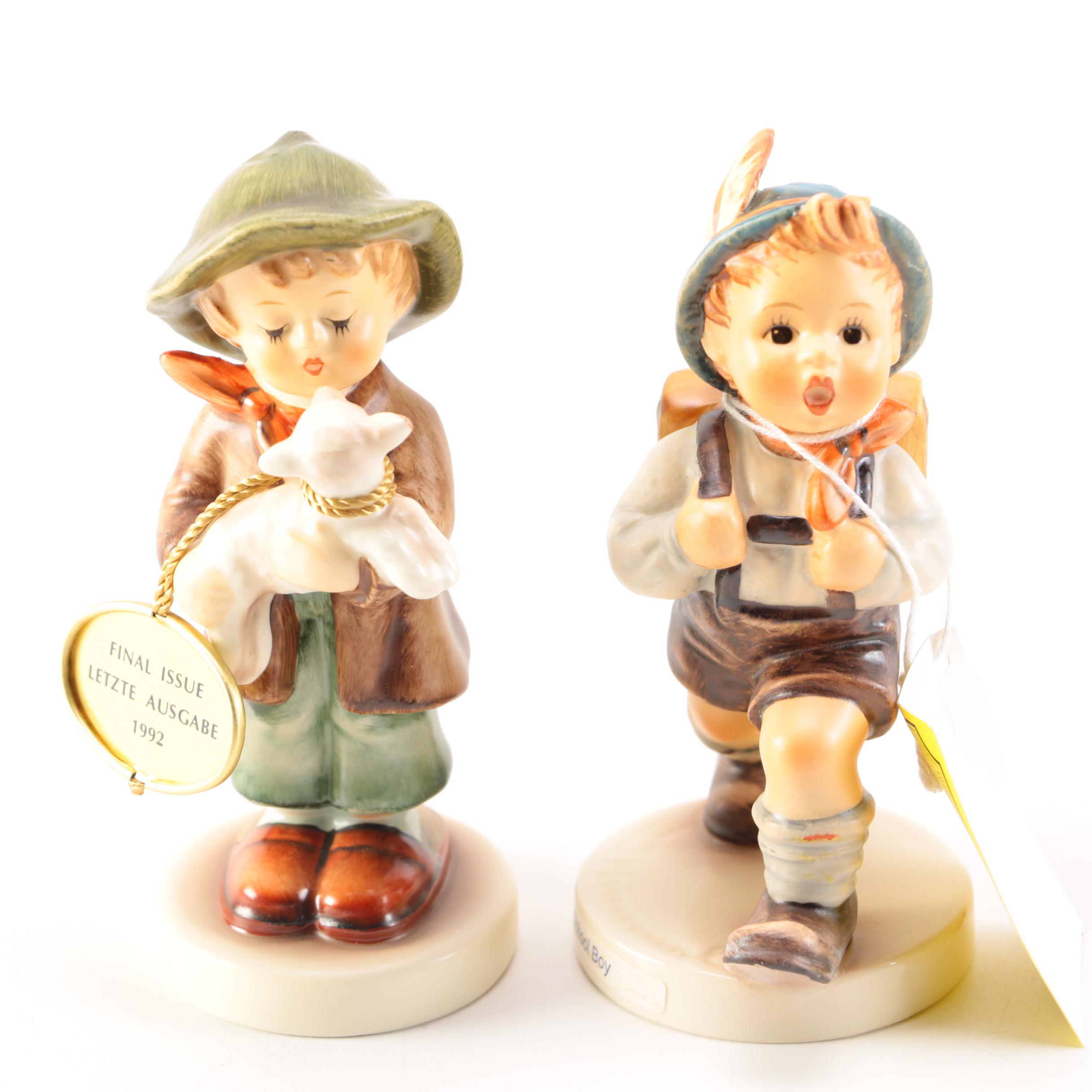 Hummel 1992 "Lost Sheep" and 1970s"Schoolboy" Figurines