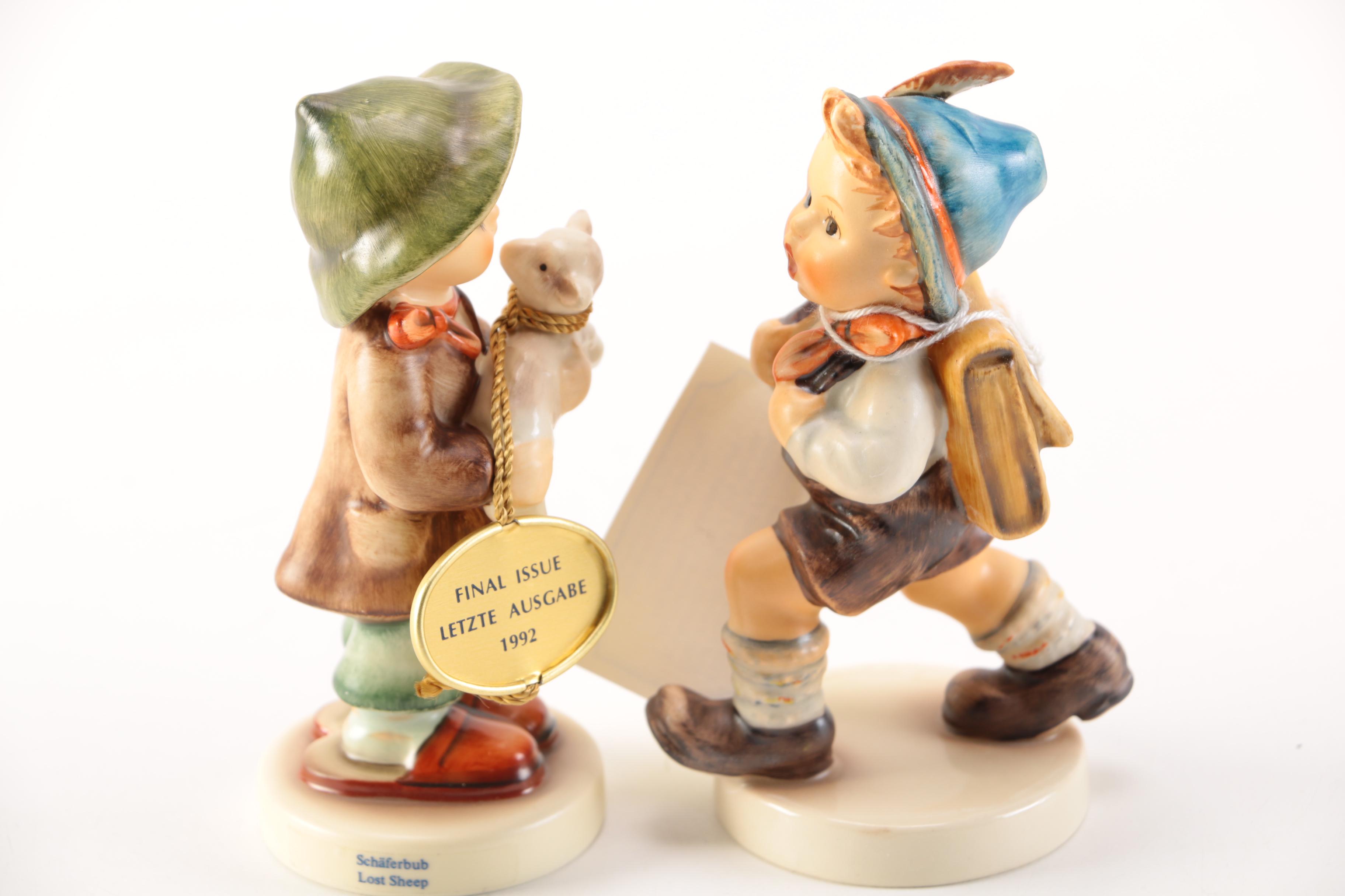 Hummel 1992 "Lost Sheep" and 1970s"Schoolboy" Figurines