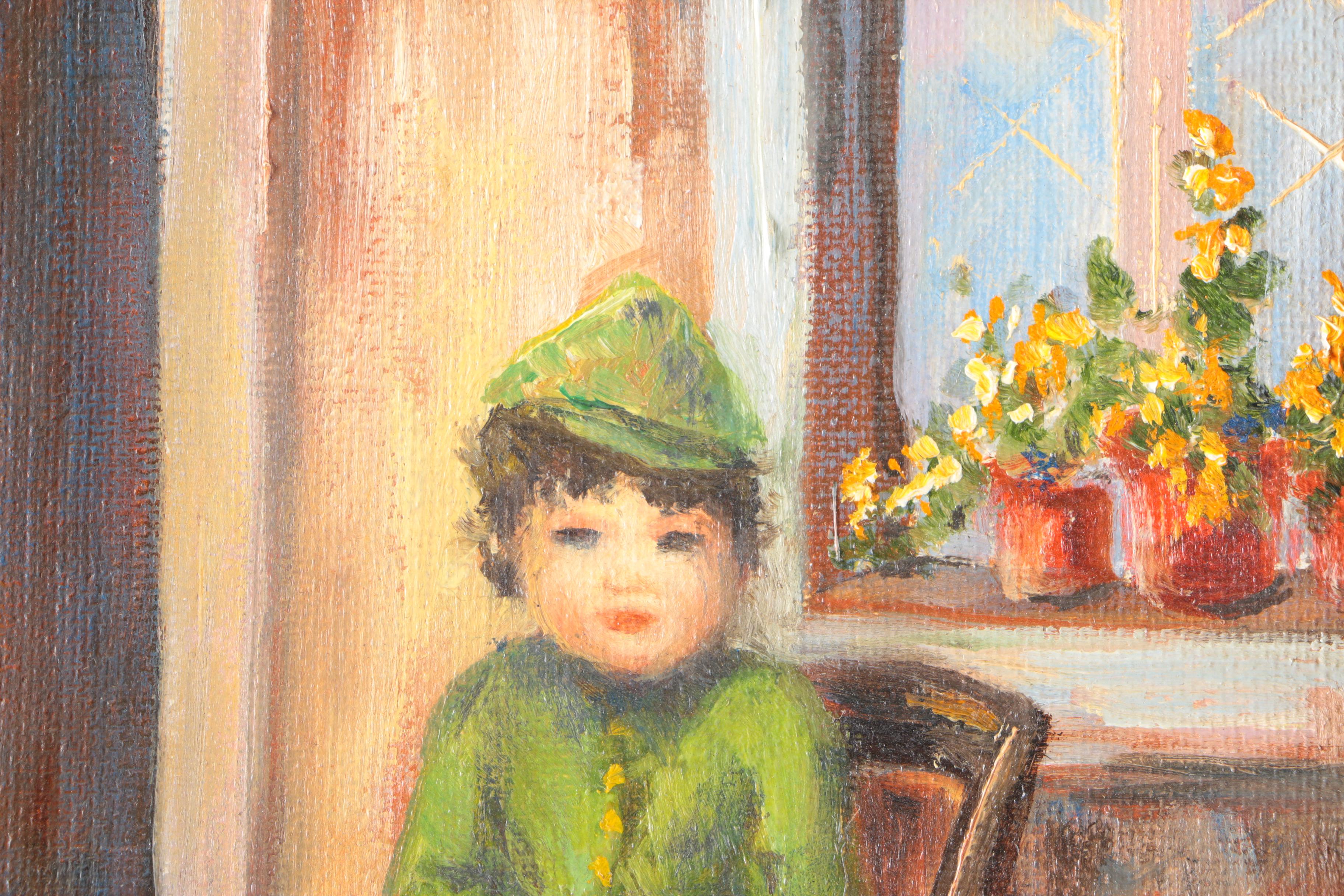 D. B. Greer Oil Painting on Canvas Board "Billie"