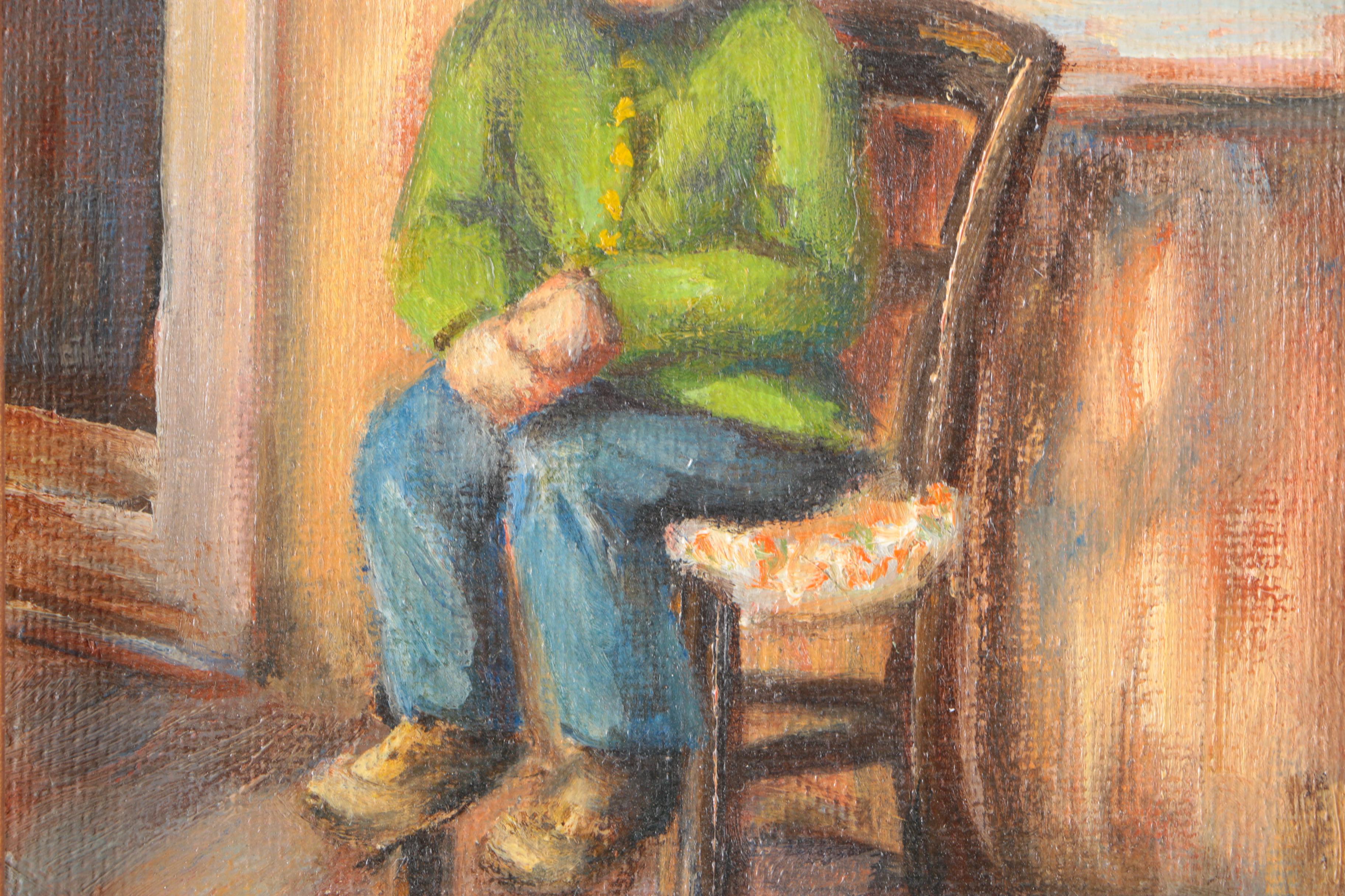 D. B. Greer Oil Painting on Canvas Board "Billie"