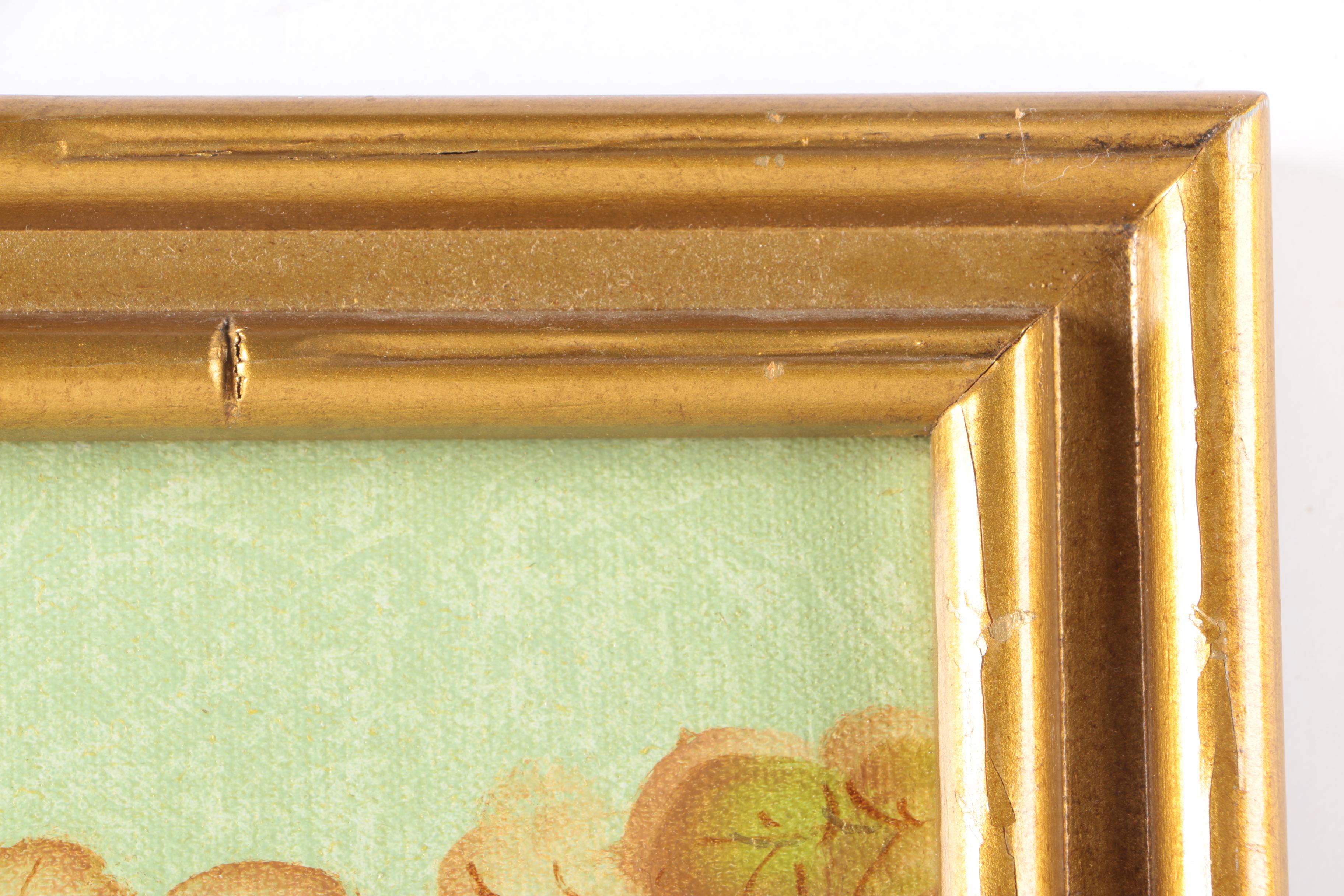 James Lee East Asian Style Acrylic Painting on Canvas of Flowers